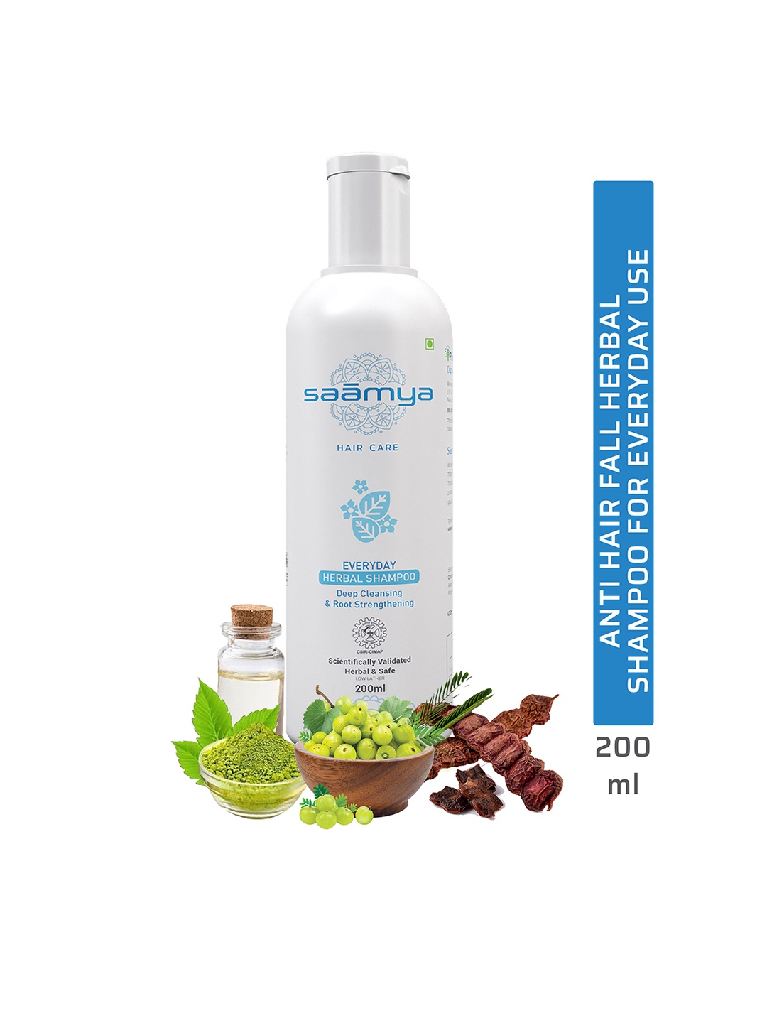 

Saamya Everyday Herbal Sustainable Shampoo 200 ml, White