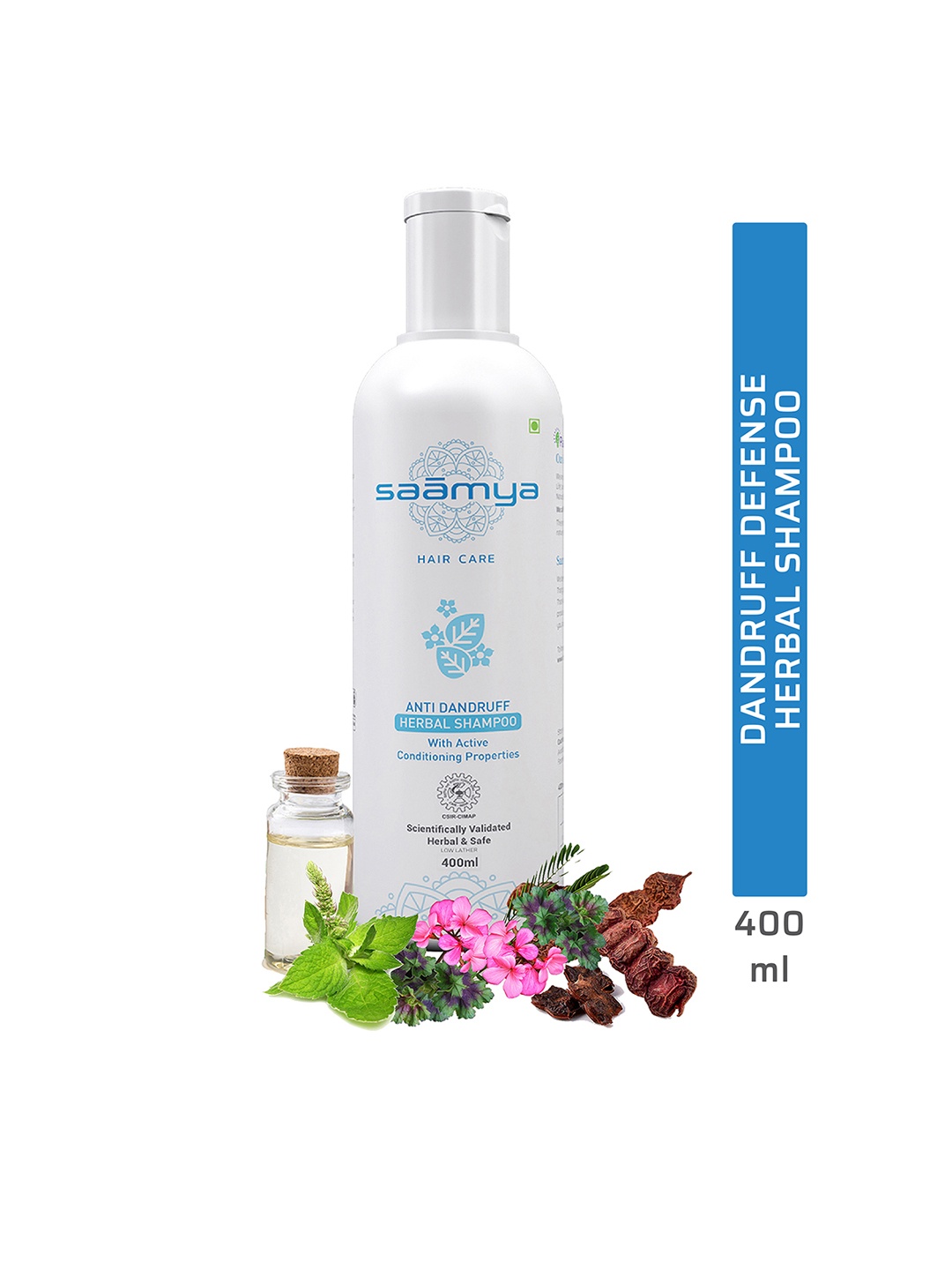 

Saamya Anti-Dandruff Herbal Sustainable Shampoo 400 ml, White
