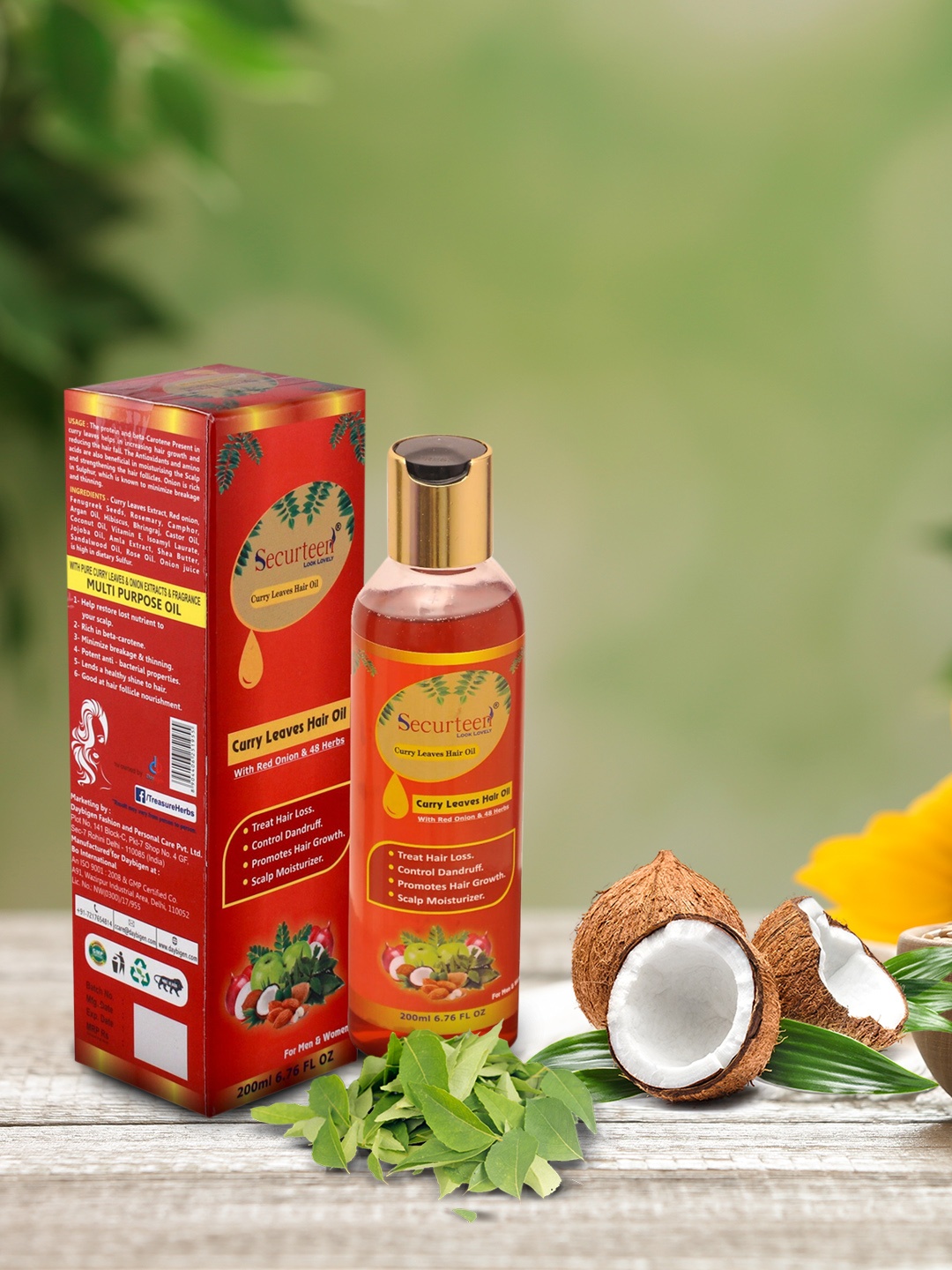 

Securteen Curry Leaves Hair Oil 200 ml, Red