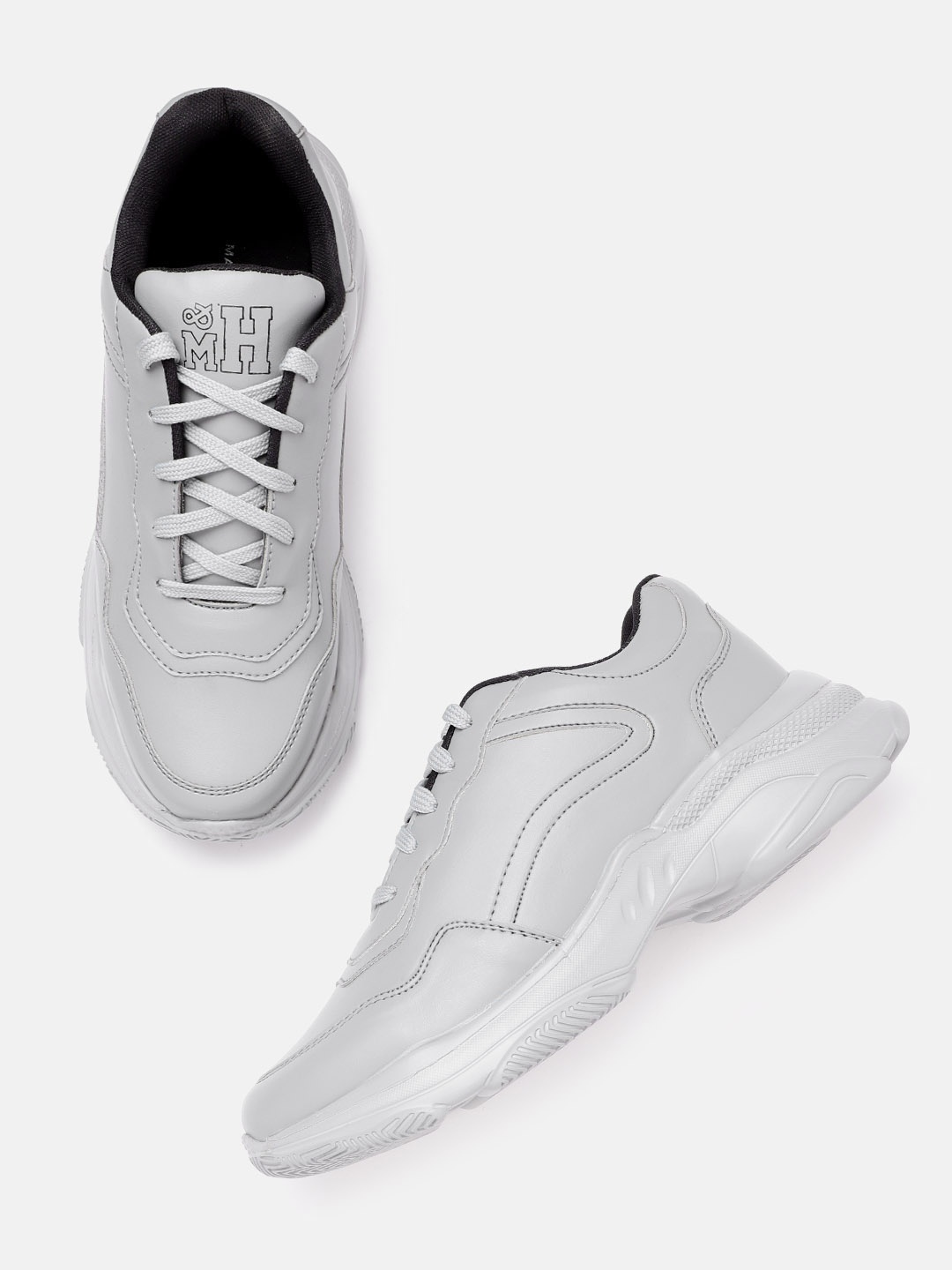 

Mast & Harbour Men Grey Solid Sneakers