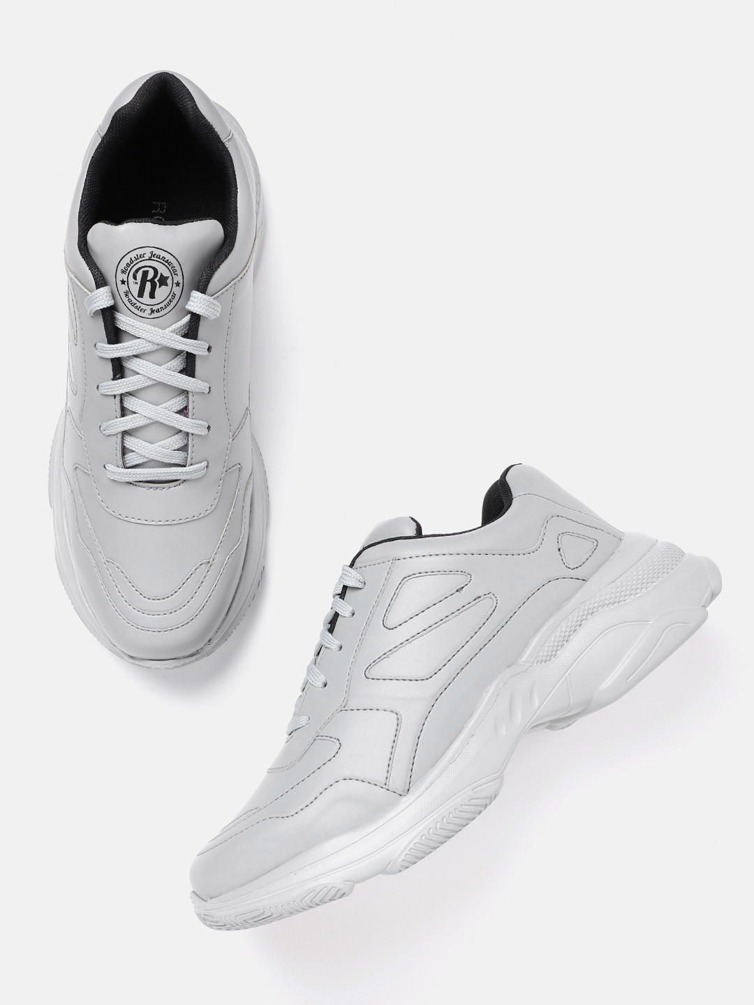 

Roadster Men Grey Solid Sneakers