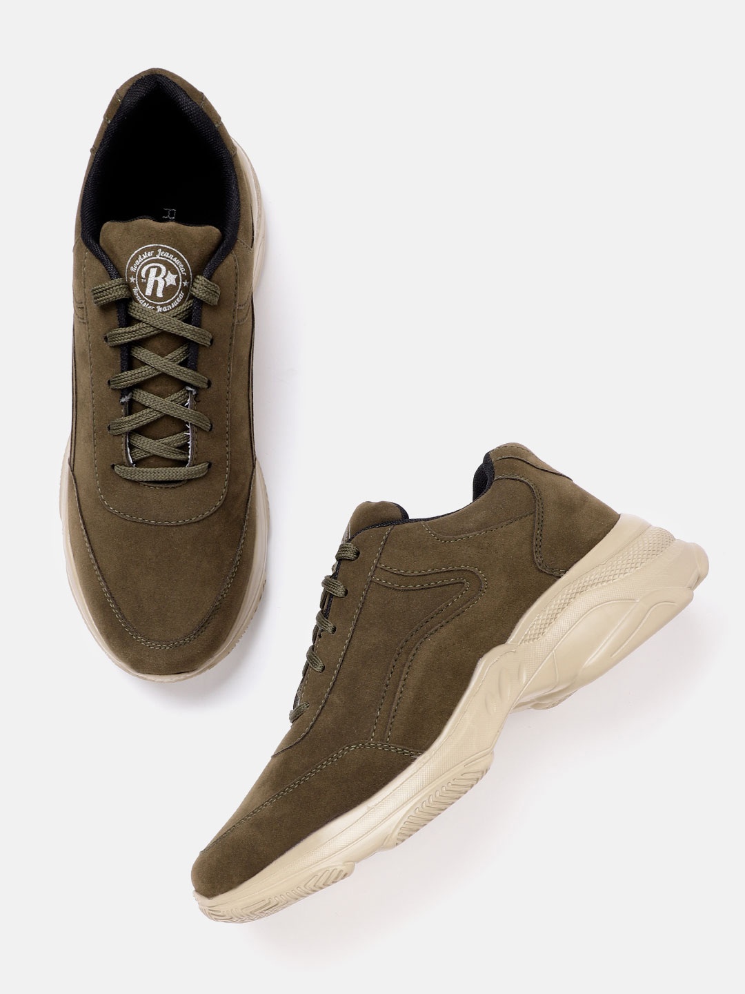 

Roadster Men Olive Brown Suede Finish Sneakers