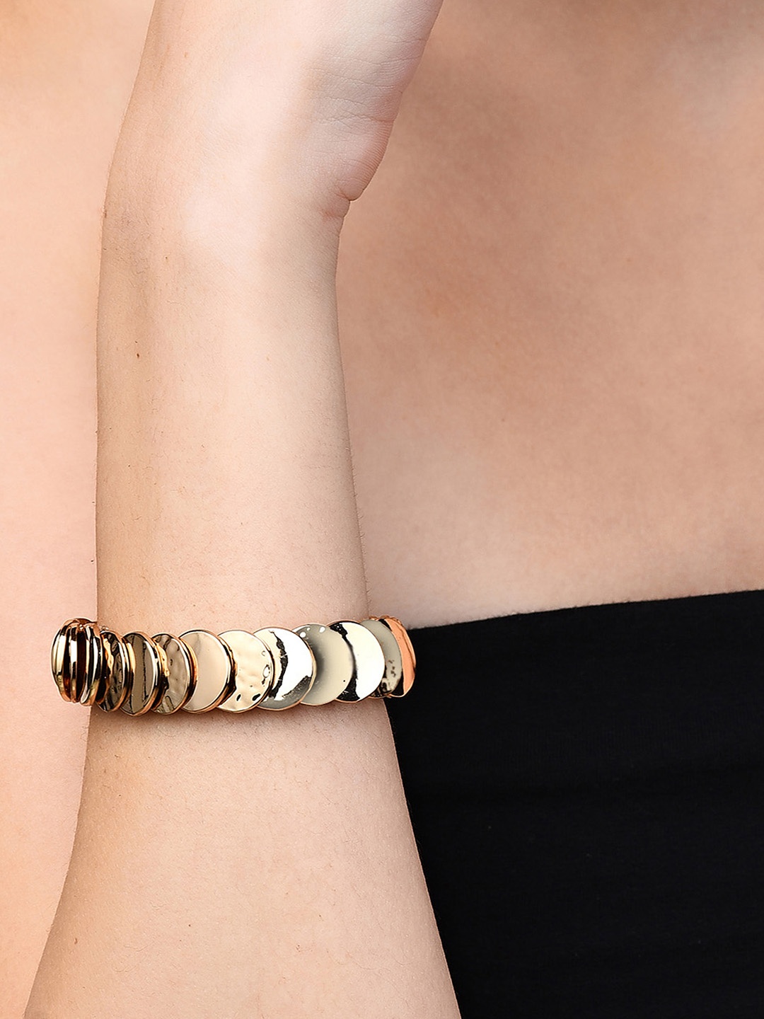 

AMI Women Gold-Toned Gold-Plated Elasticated Bracelet