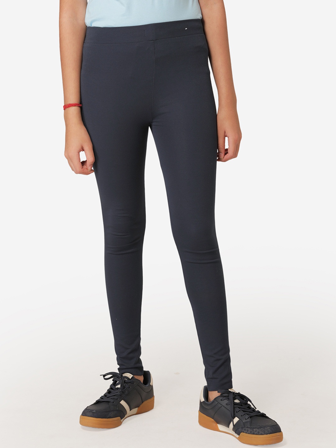

Mode by Red Tape Girls Navy Blue Solid Relaxed-Fit Treggings