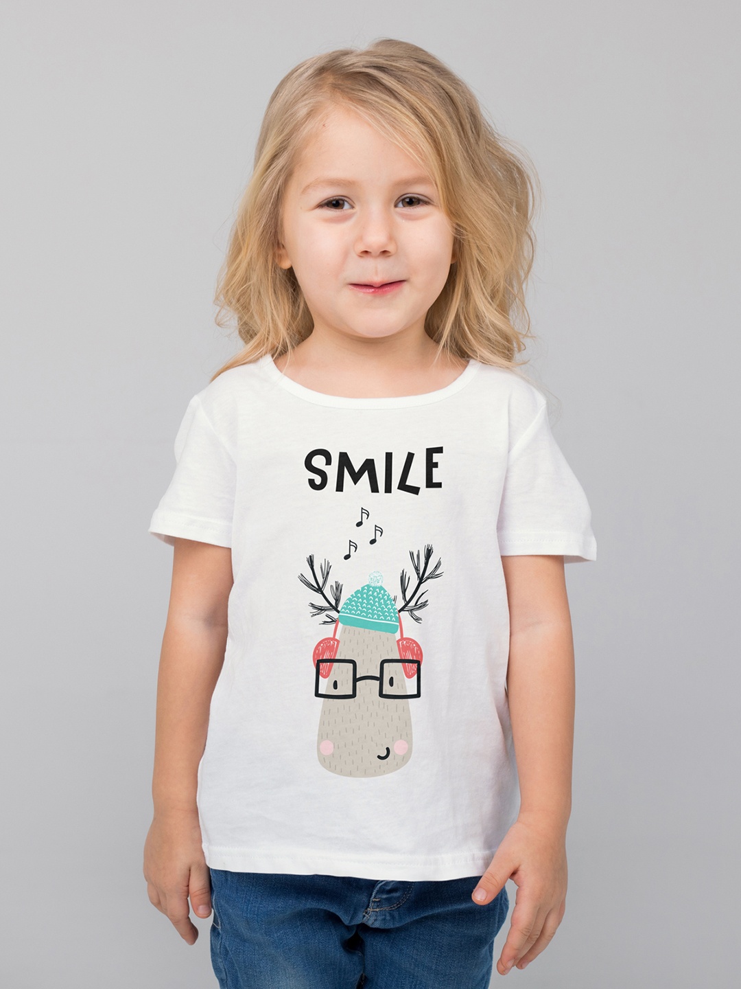 

THREADCURRY Girls White Typography Printed T-shirt