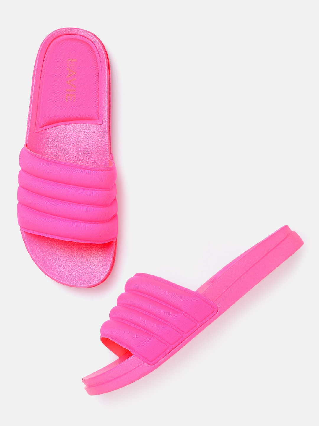 

Lavie Women Neon Pink Quilted Open Toe Flats