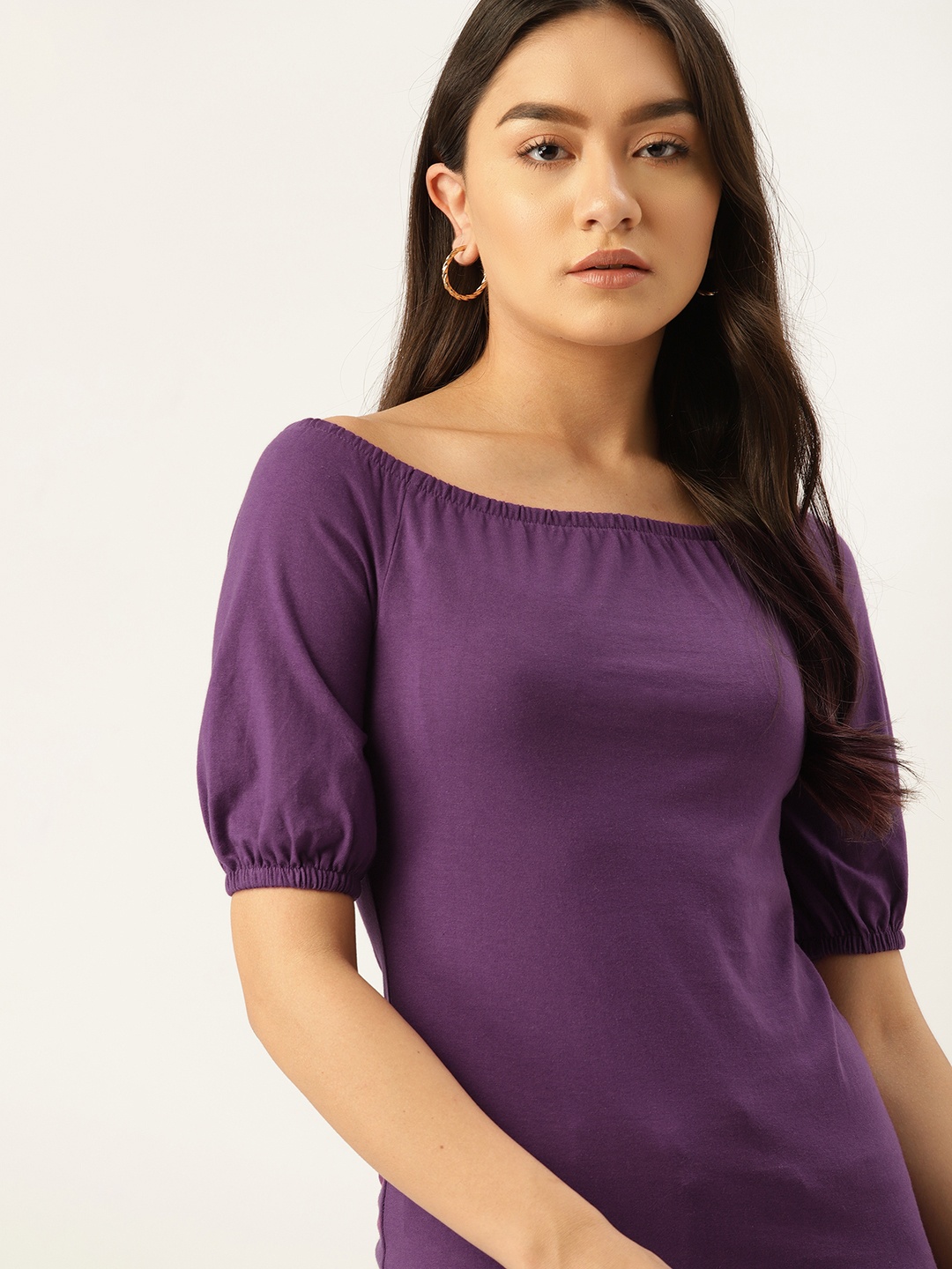 

DressBerry Purple Solid Regular Top