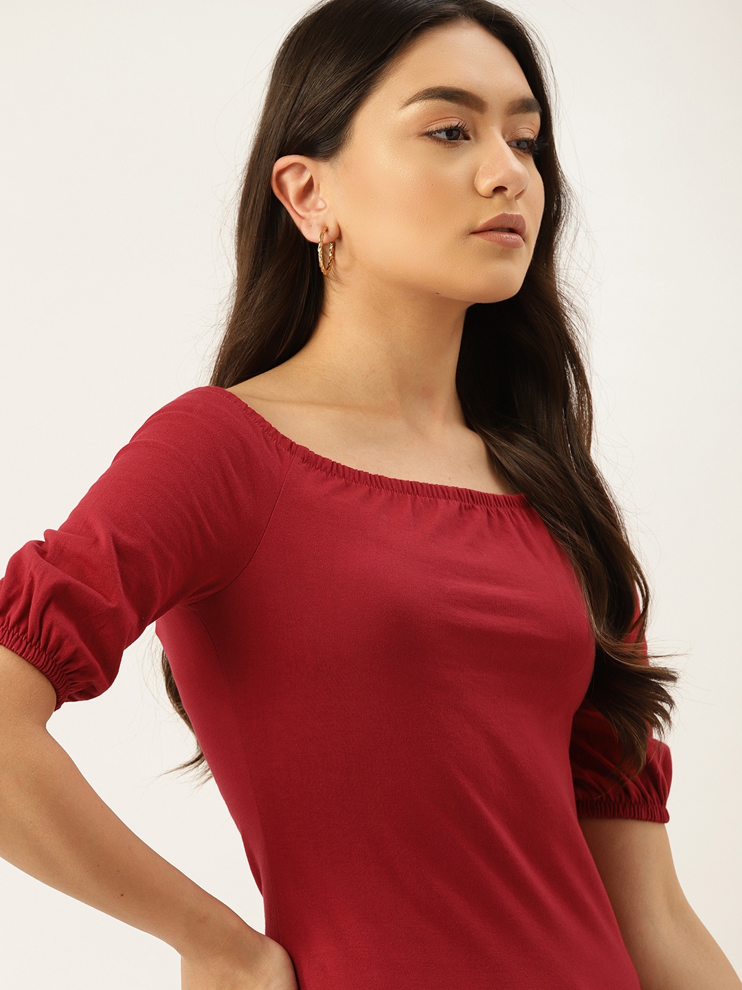 

DressBerry Maroon Regular Top