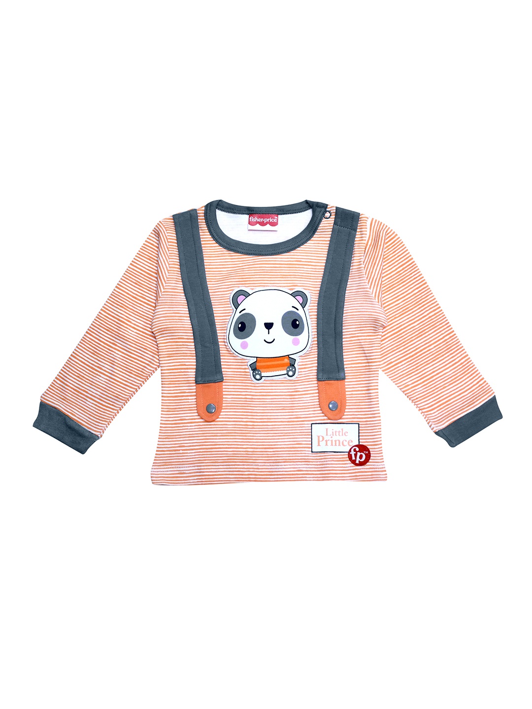 

Fisher Price X Moms Love Infant Boys Orange & White Panda Applique Cotton T-shirt