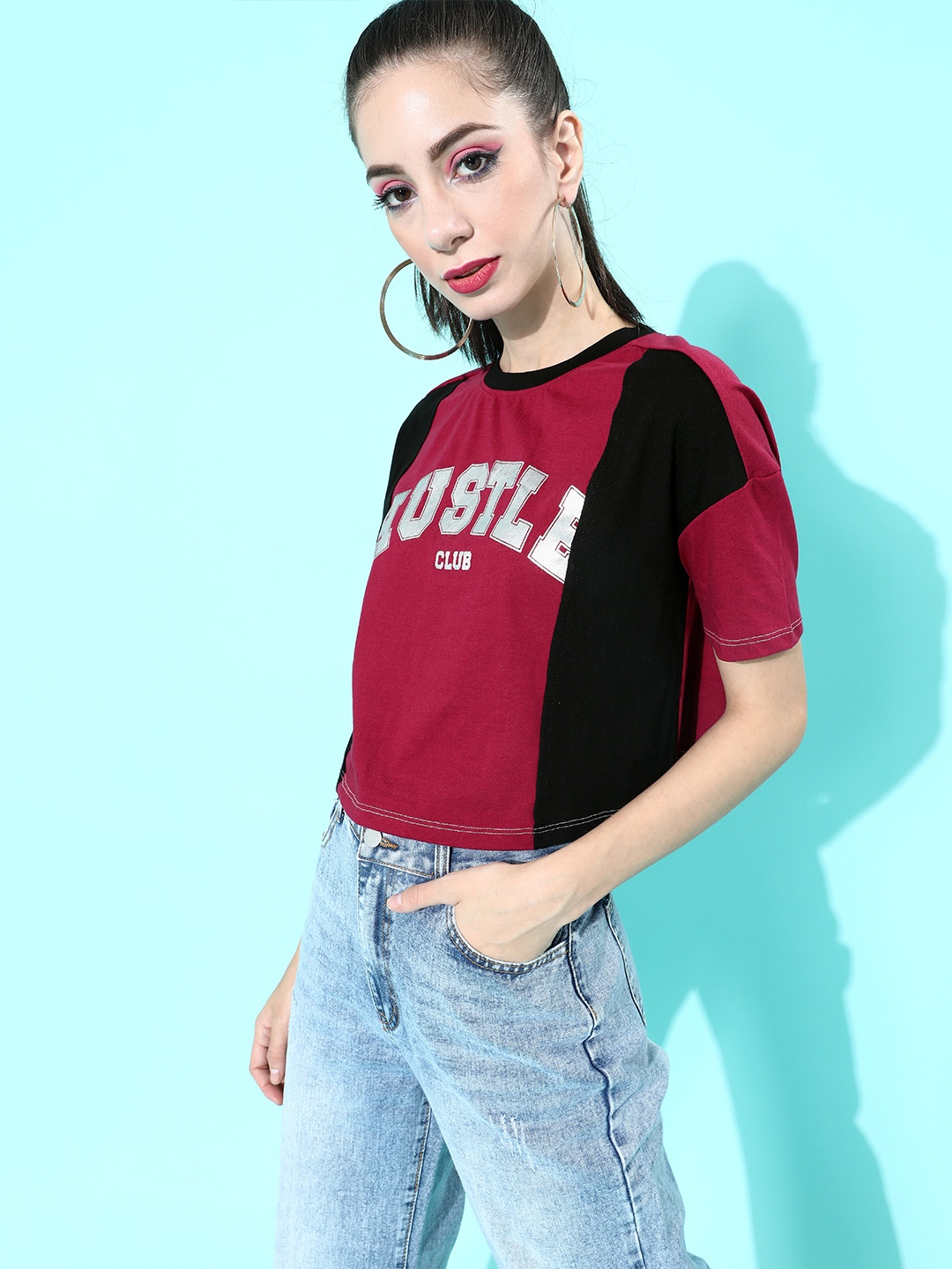 

DressBerry Women Gorgeous Red Typography Cropped Sustainable & Recycled T-shirt