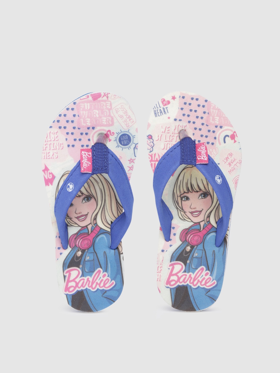 

toothless Girls Blue Barbie Printed Flip-Flops