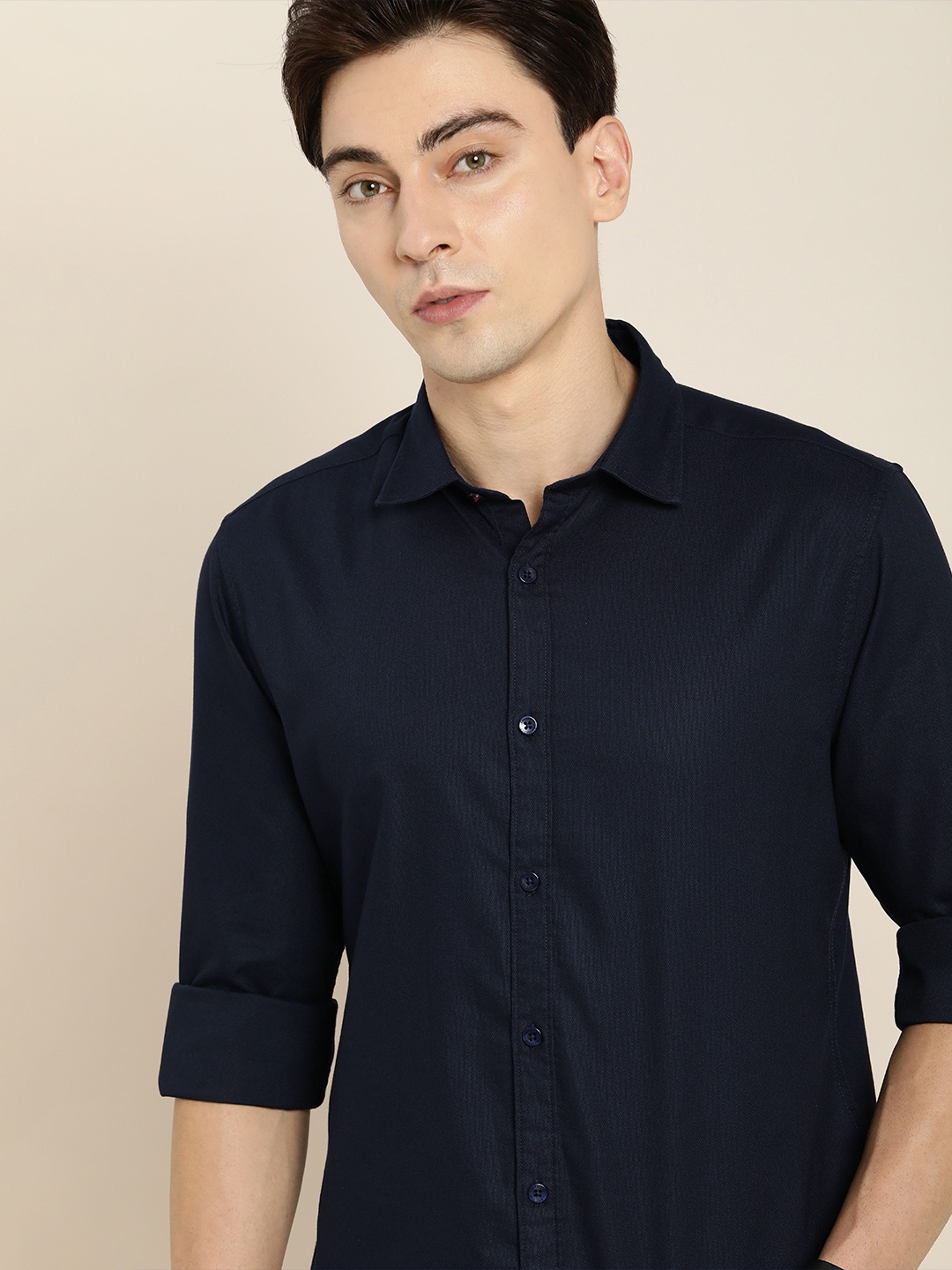 

INVICTUS Men Navy Blue Slim Fit Opaque Casual Shirt