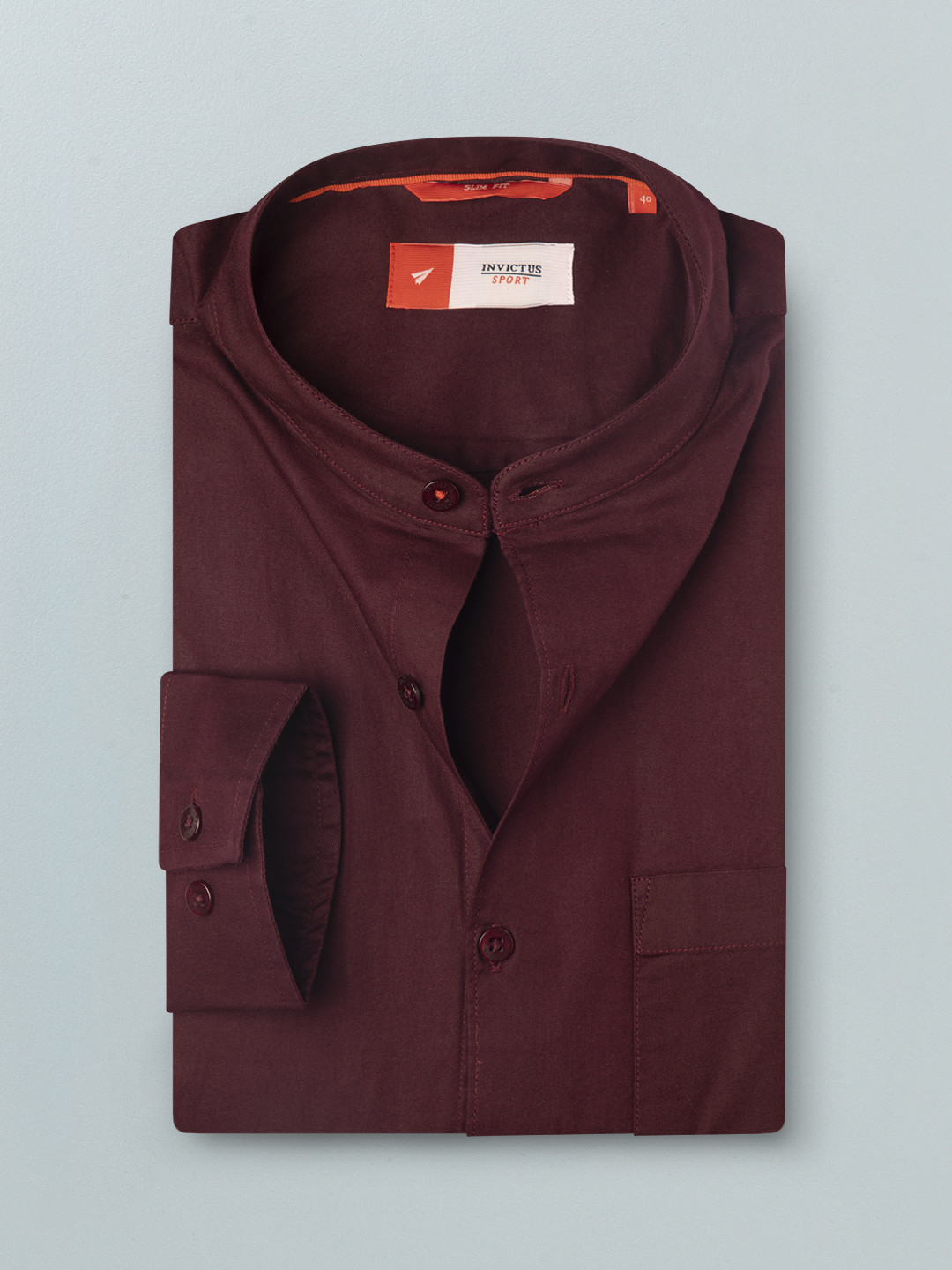 

INVICTUS Men Maroon Solid Pure Cotton Casual Shirt