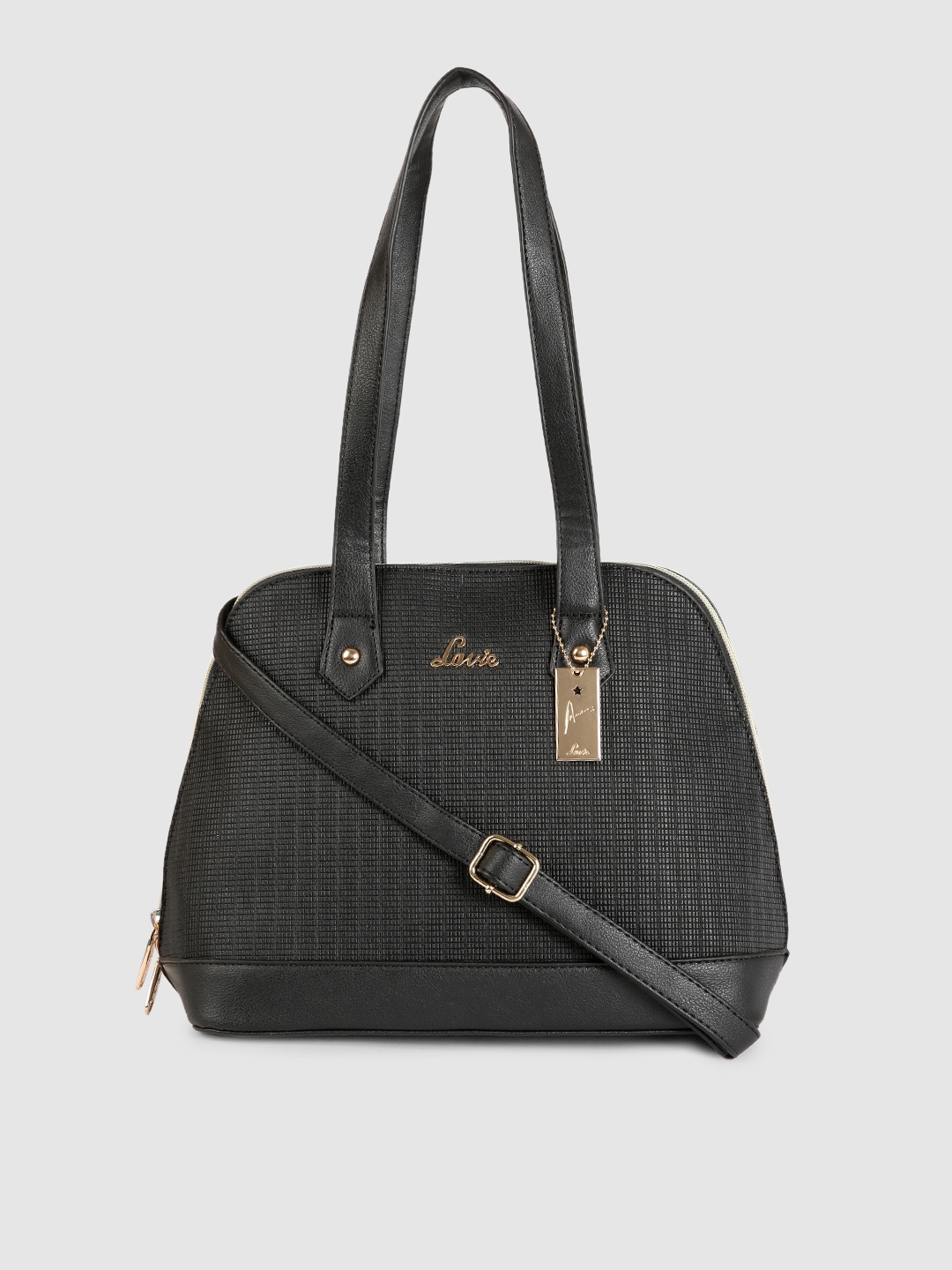 

Lavie Black Textured Bowling Shoulder Bag