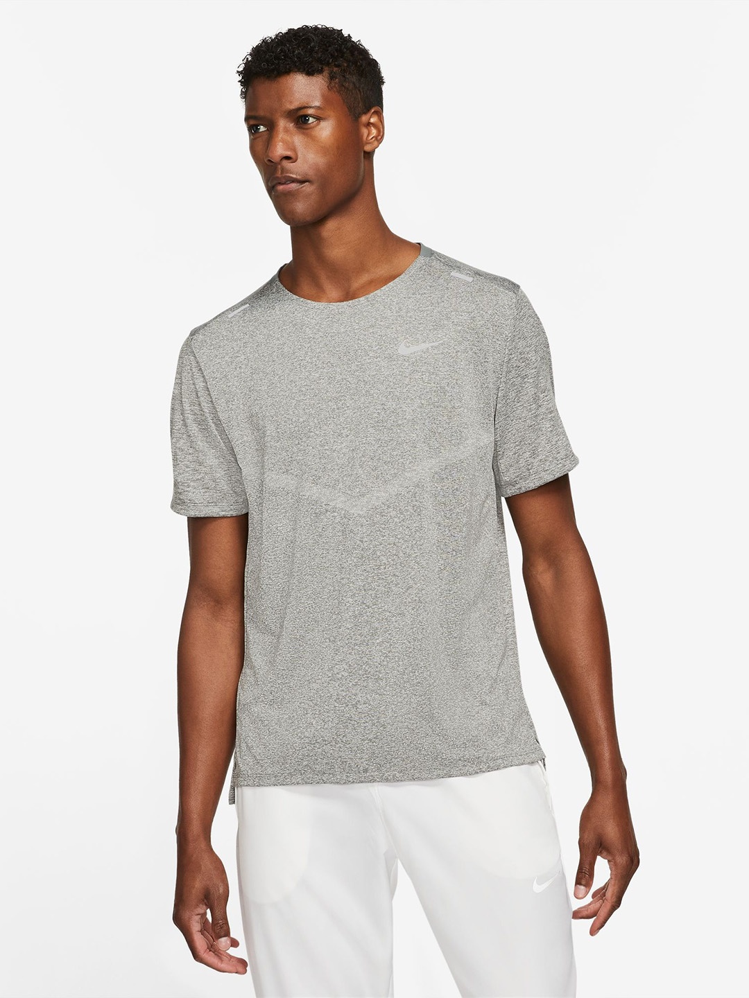 

Nike Men Grey Dri-FIT RISE 365 Running T-shirt