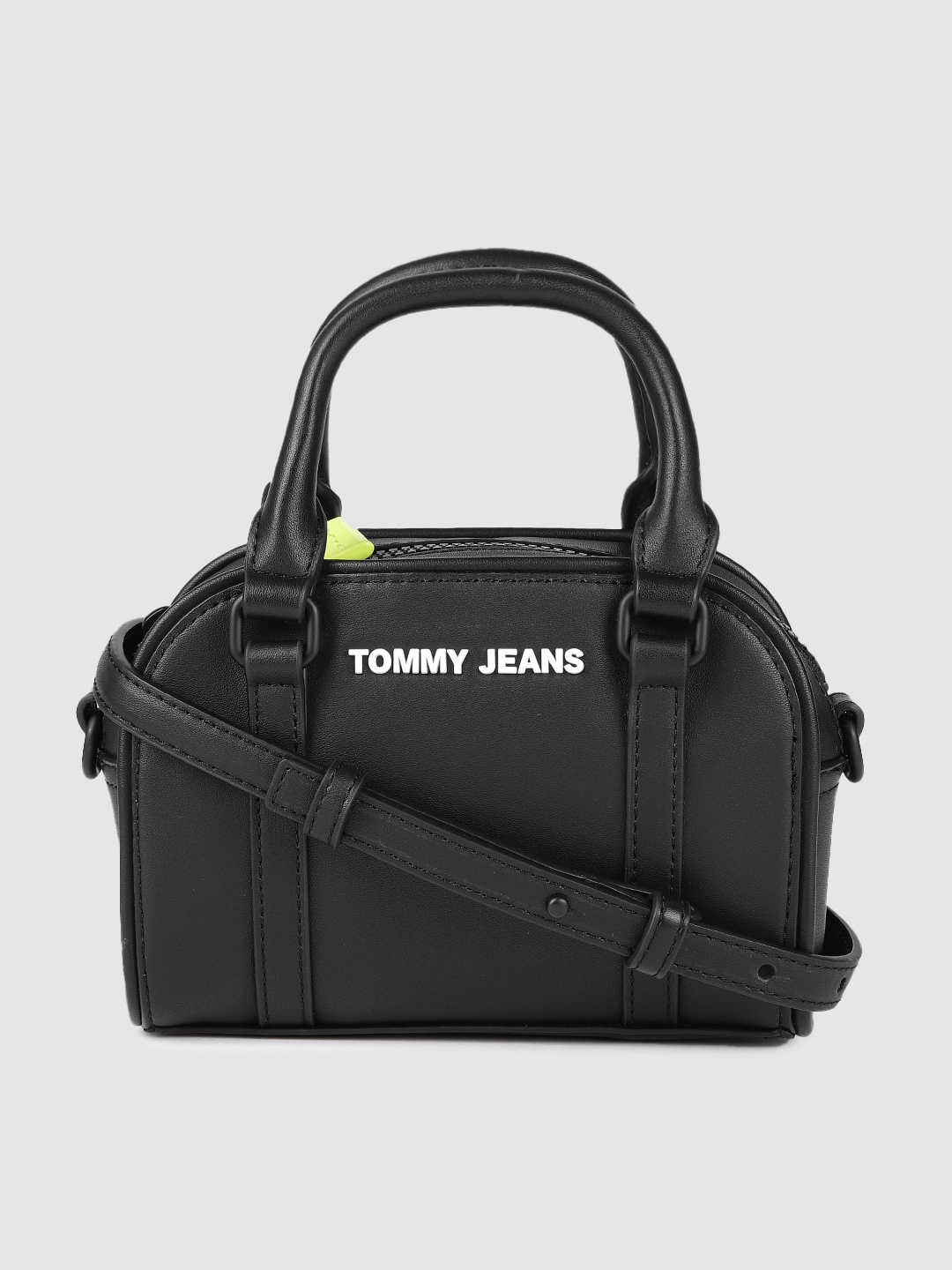 

Tommy Hilfiger Black Solid Structured Handheld Bag