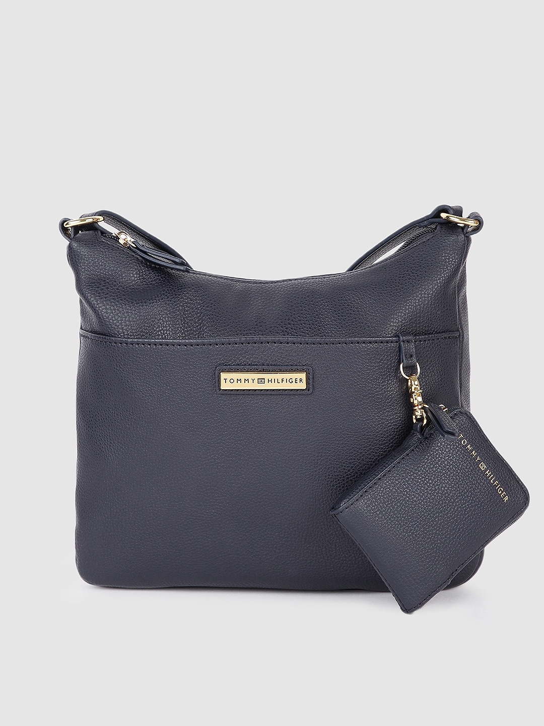 

Tommy Hilfiger Navy Blue PU Structured Sling Bag