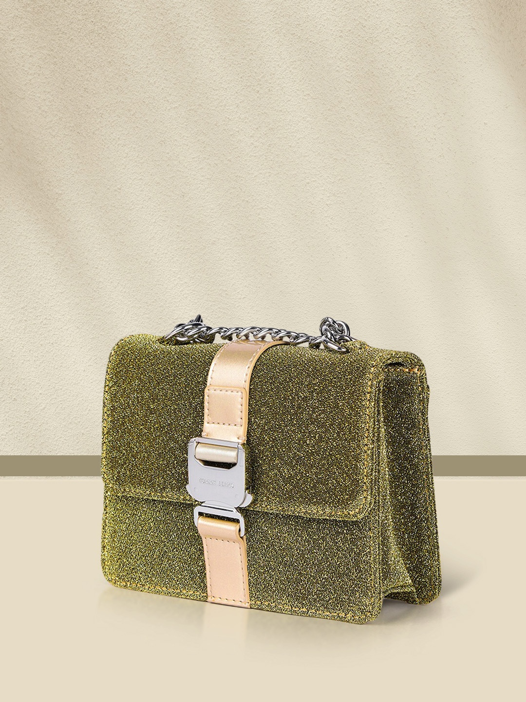 

Tommy Hilfiger Gold-Toned TJW CROSSOVER Textured Structured Sling Bag