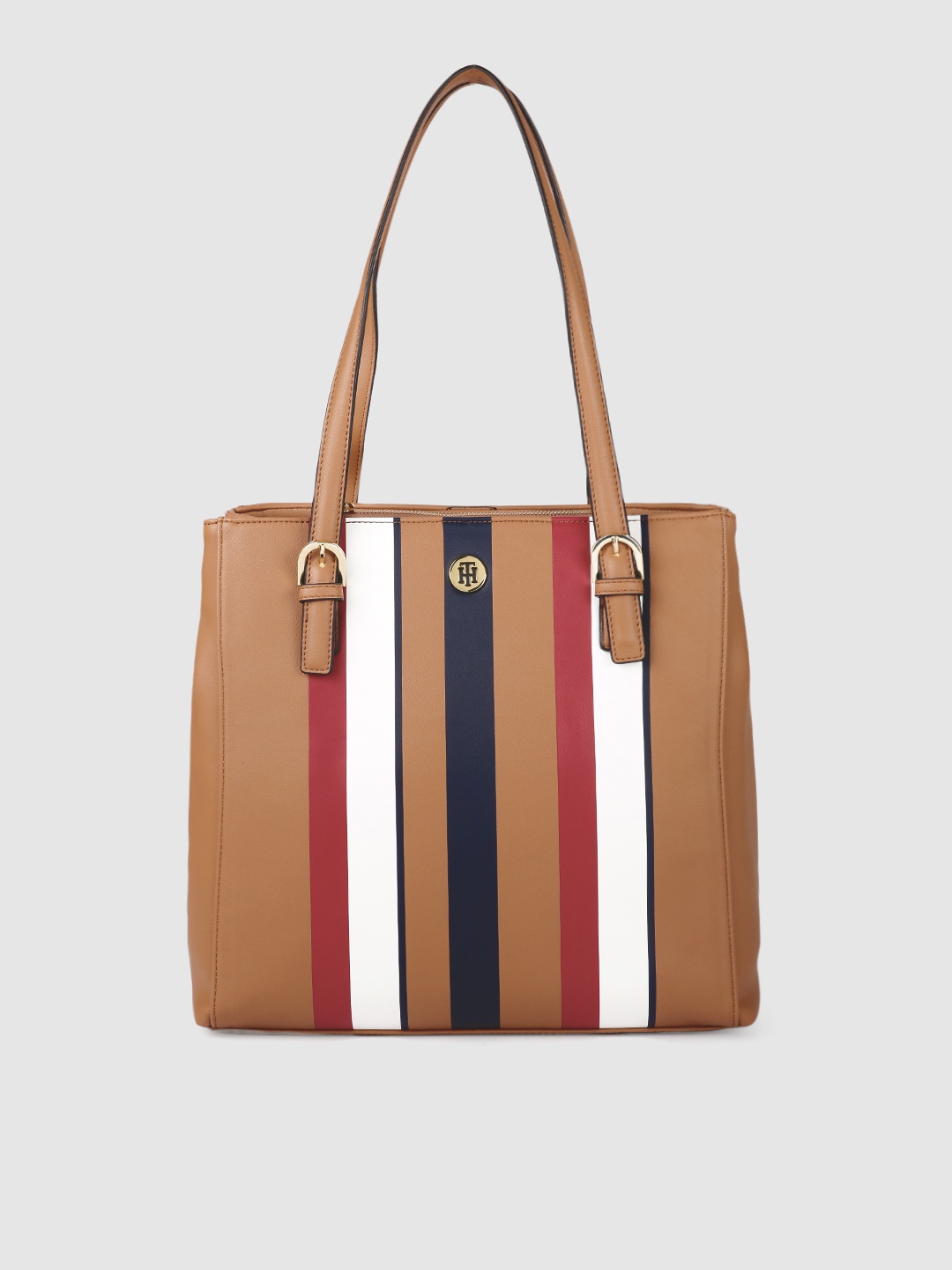 

Tommy Hilfiger Beige PU Structured Tote Bag
