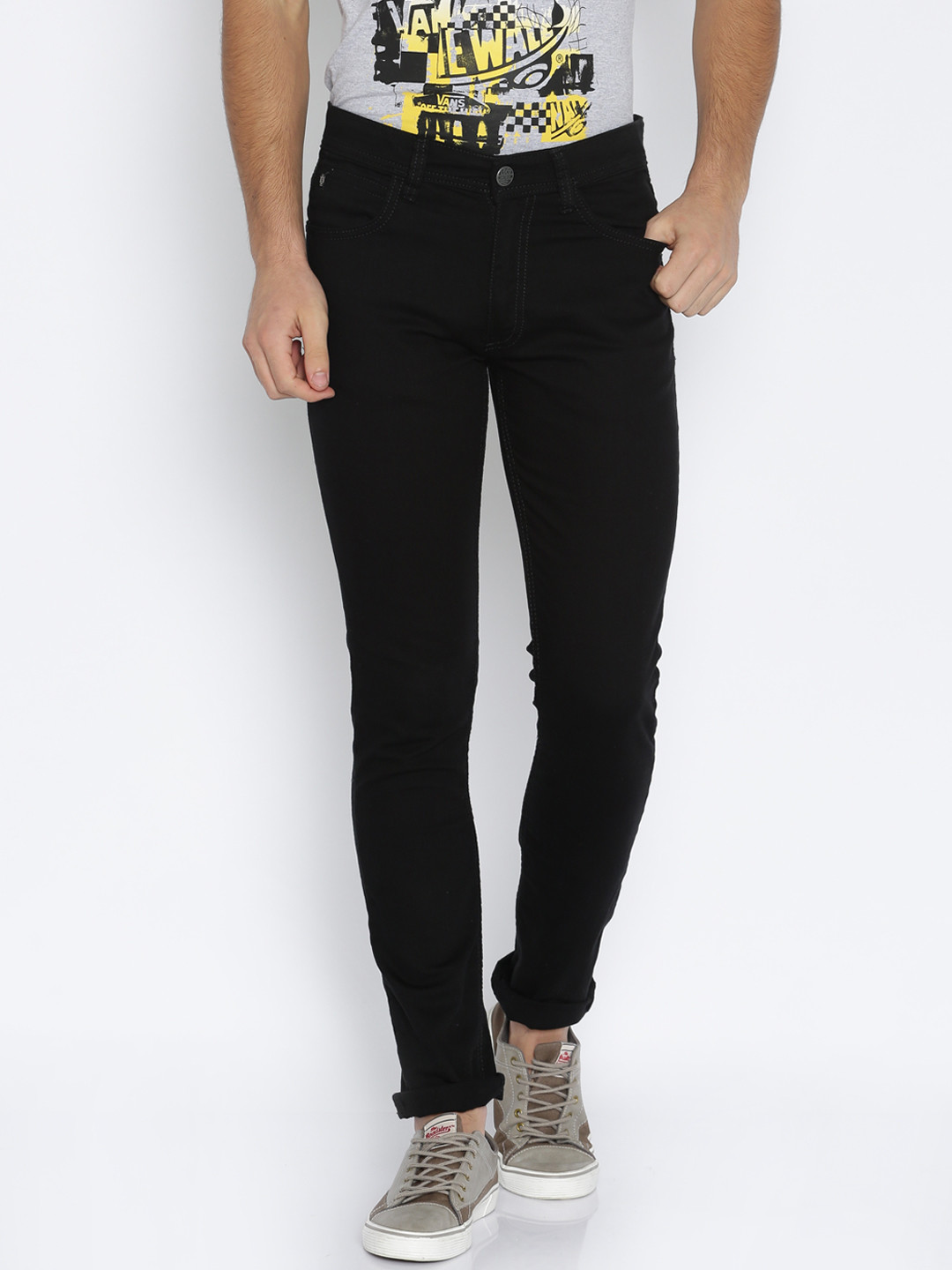 

LOCOMOTIVE Men Black Slim Fit Jeans