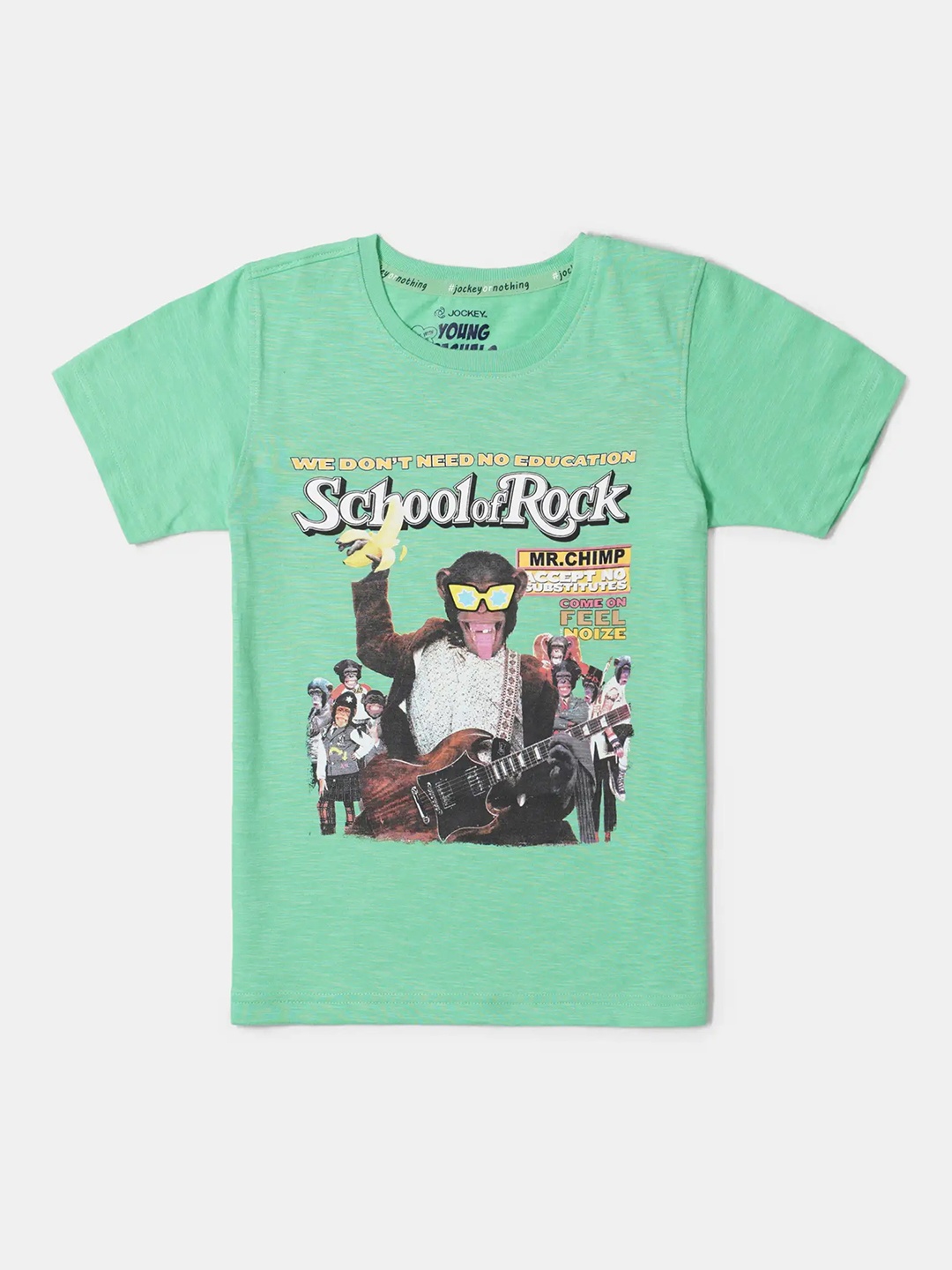 

Jockey Boys Super Combed Cotton Round Neck Printed Half Sleeve Tshirt-CB02, Green