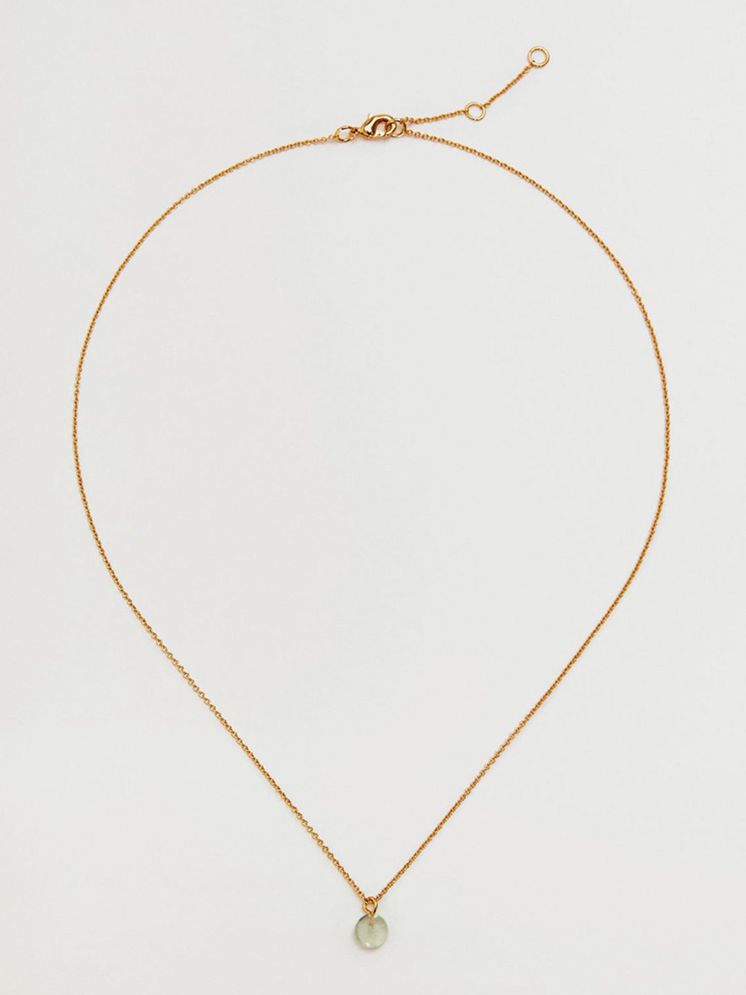 

MANGO Gold-Toned Healing Green Fluorite Necklace