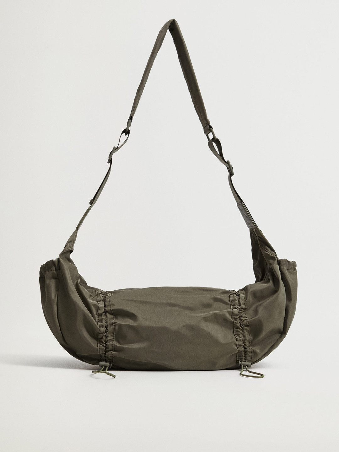 

MANGO Women Olive Green Solid Duffel Bag