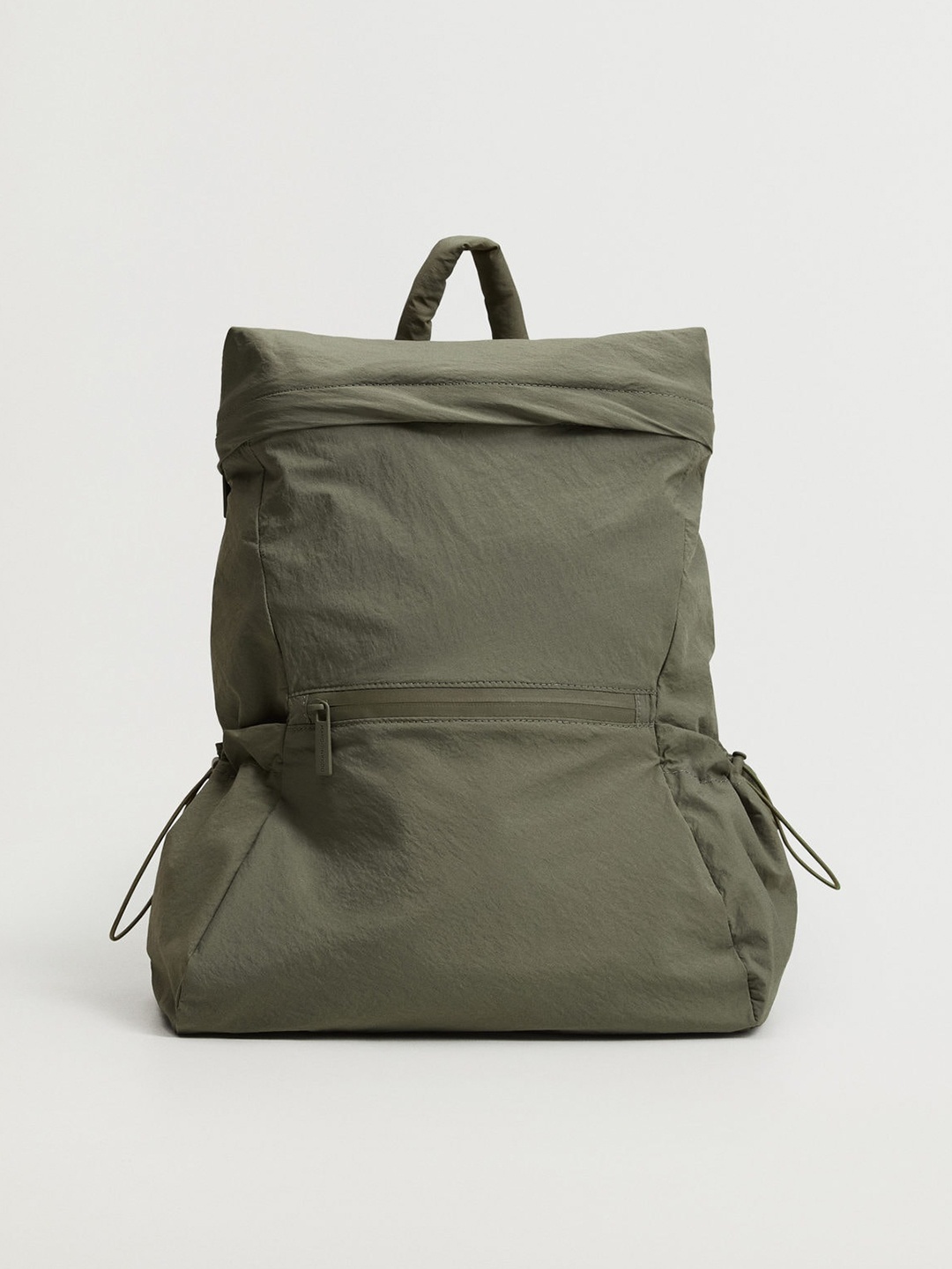 

MANGO Women Olive Green Solid Backpack