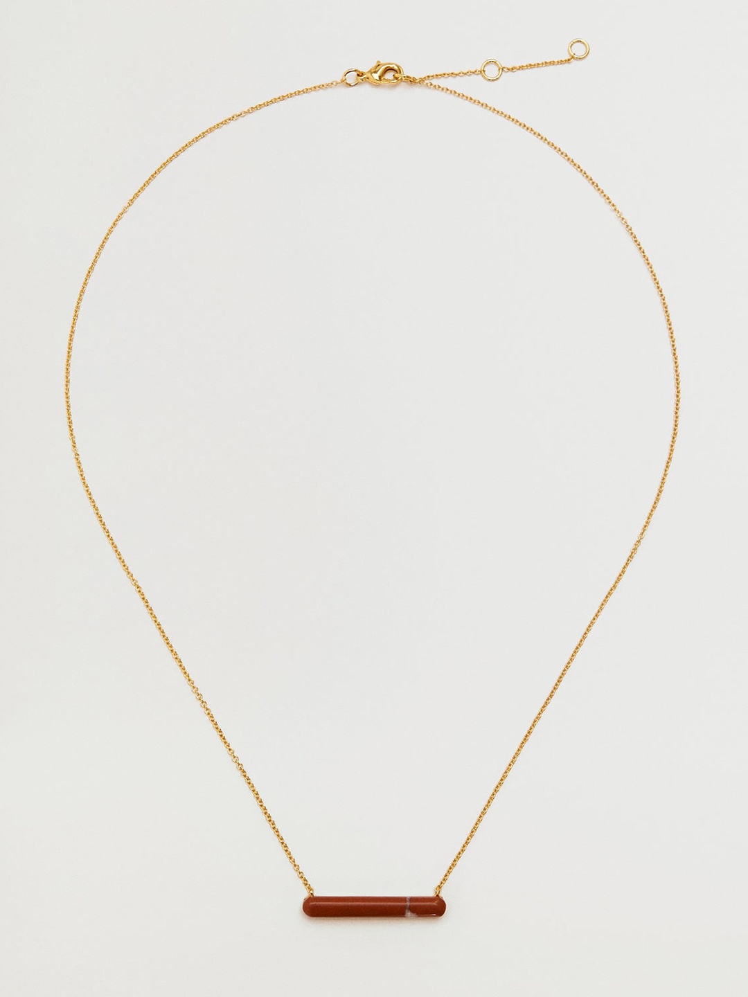 

MANGO Women Gold-Toned & Red Healing Red Jasper Necklace