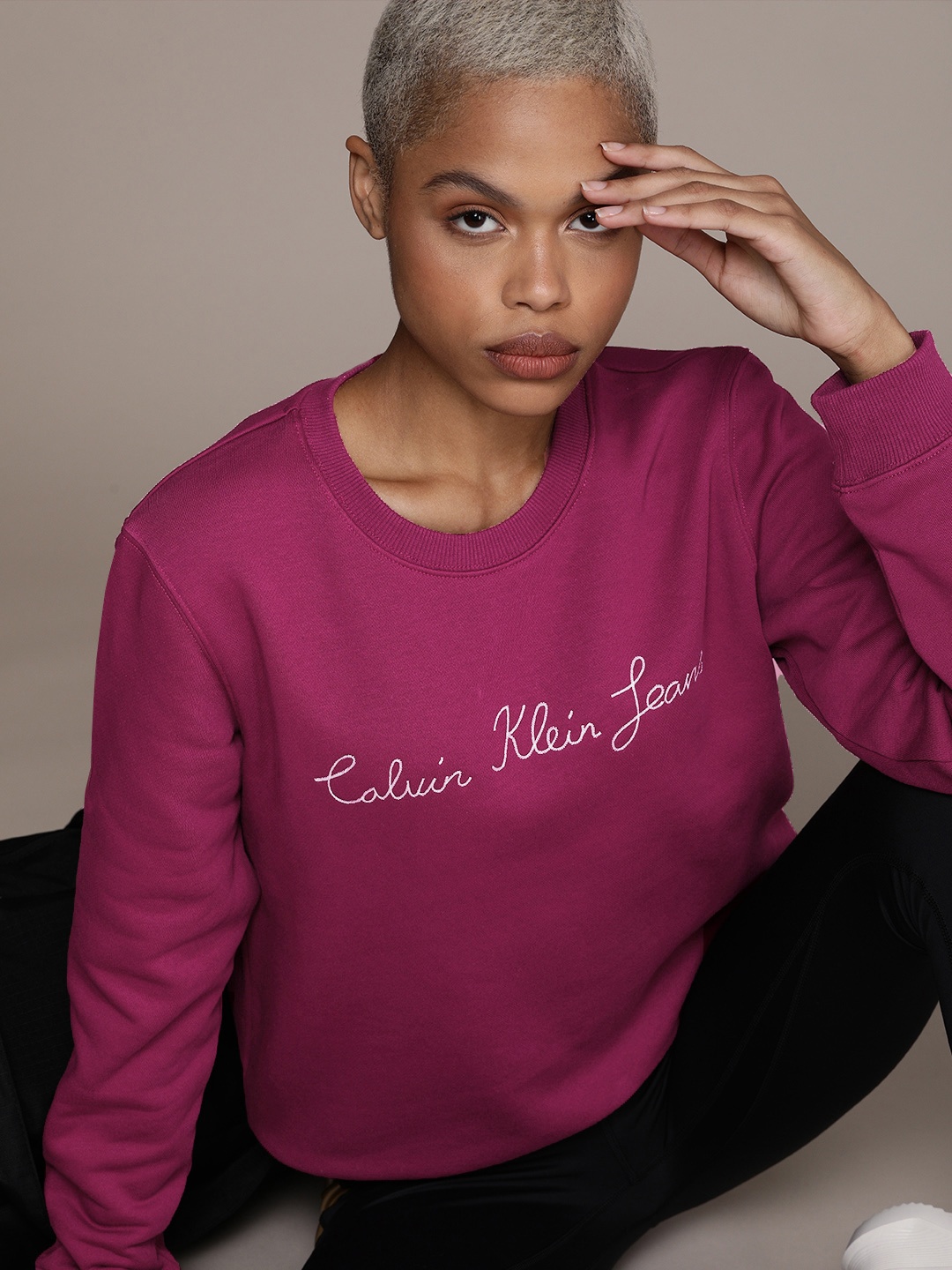

Calvin Klein Jeans Women Purple Embroidered Sweatshirt