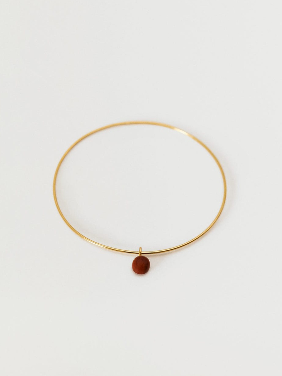 

MANGO Women Gold-Toned & Red Healing Red Jasper Bangle-Style Bracelet