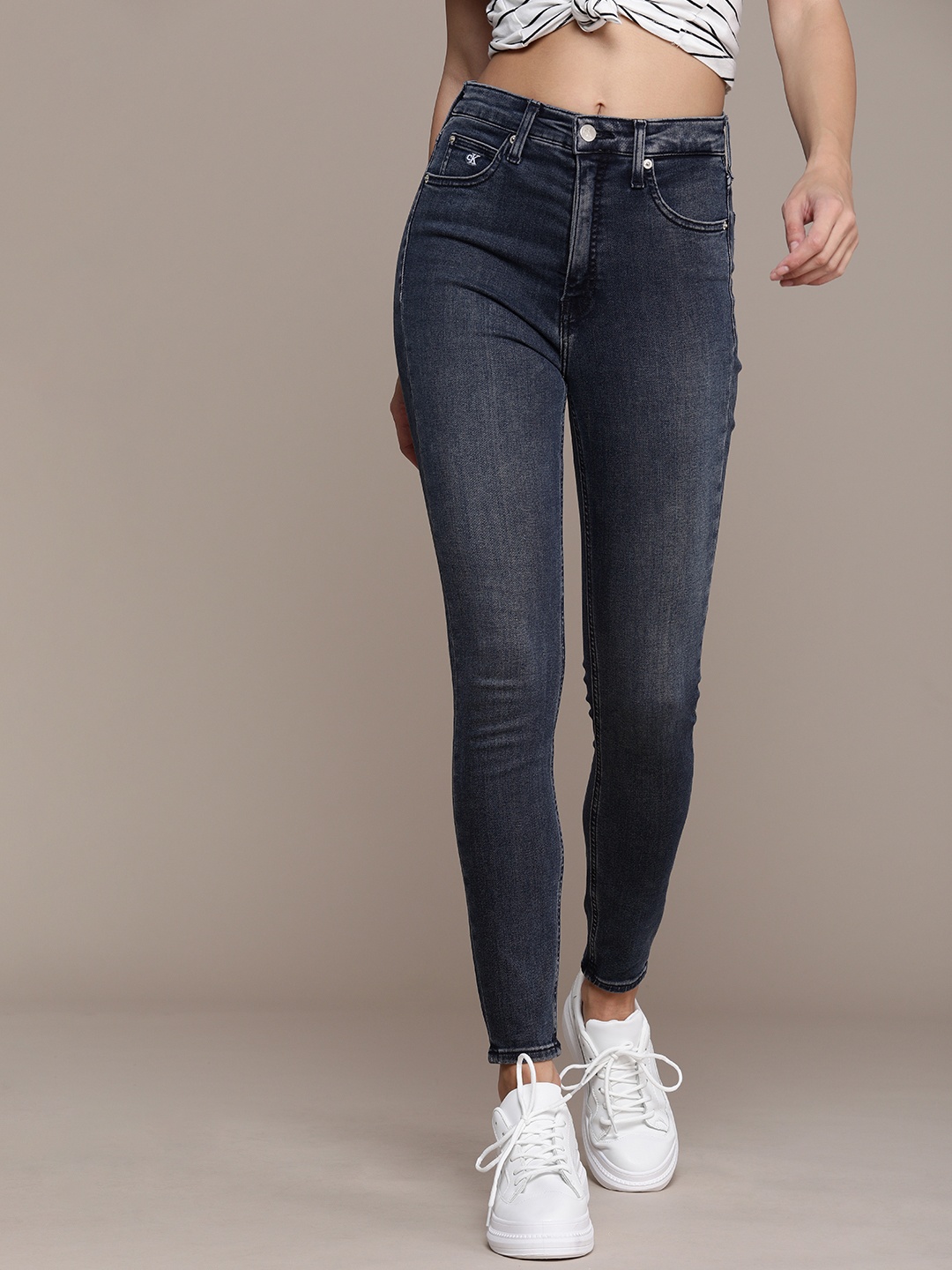 

Calvin Klein Jeans Women Blue Super Skinny Fit High-Rise Light Fade Stretchable Jeans