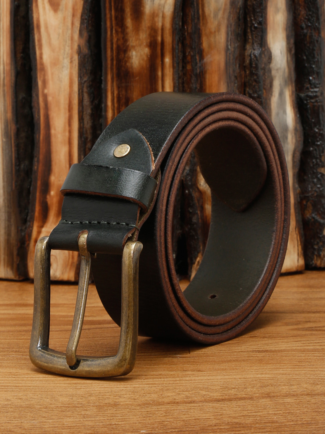 

LOUIS STITCH Men Premium Leather Casual Belt, Green