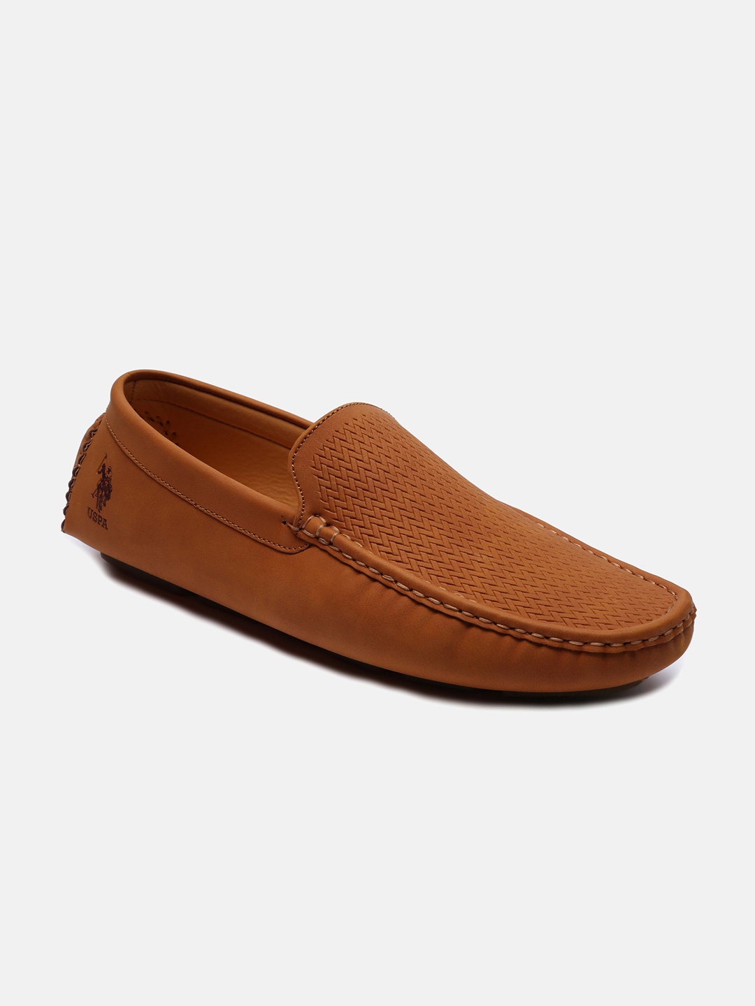 

U S Polo Assn Men Tan Perforations PU Driving Shoes
