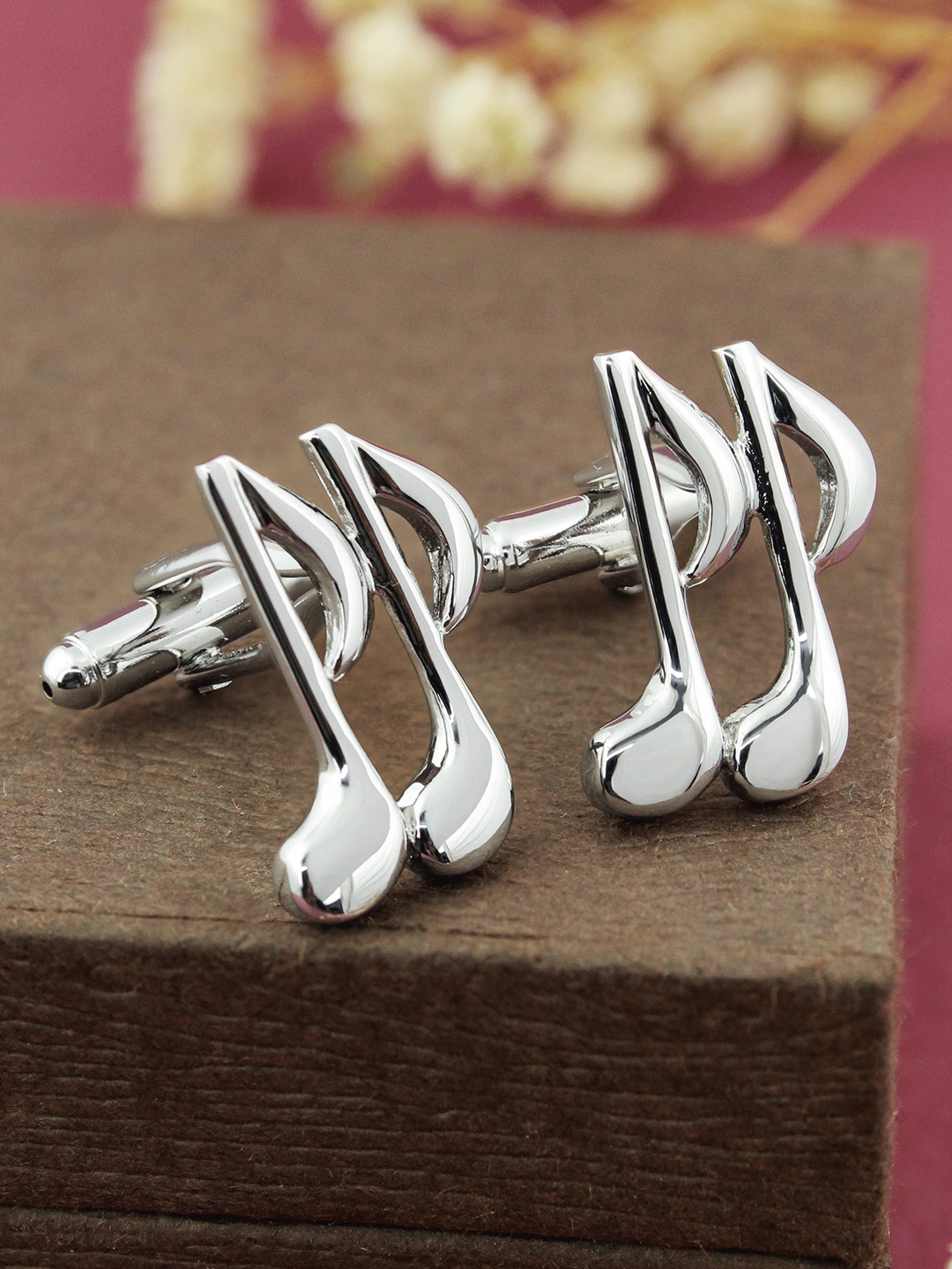 

PELUCHE Men Silver-Toned Symbol Cufflink