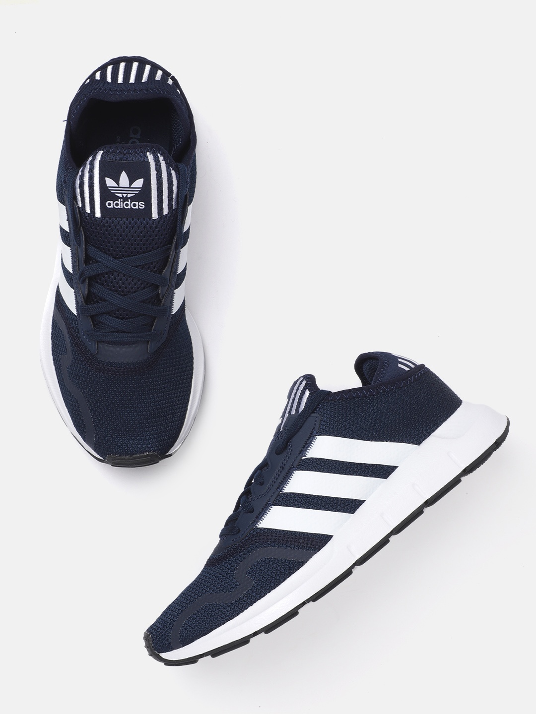 

ADIDAS Originals Men Navy Blue & White Woven Design Swift Run X Sneakers