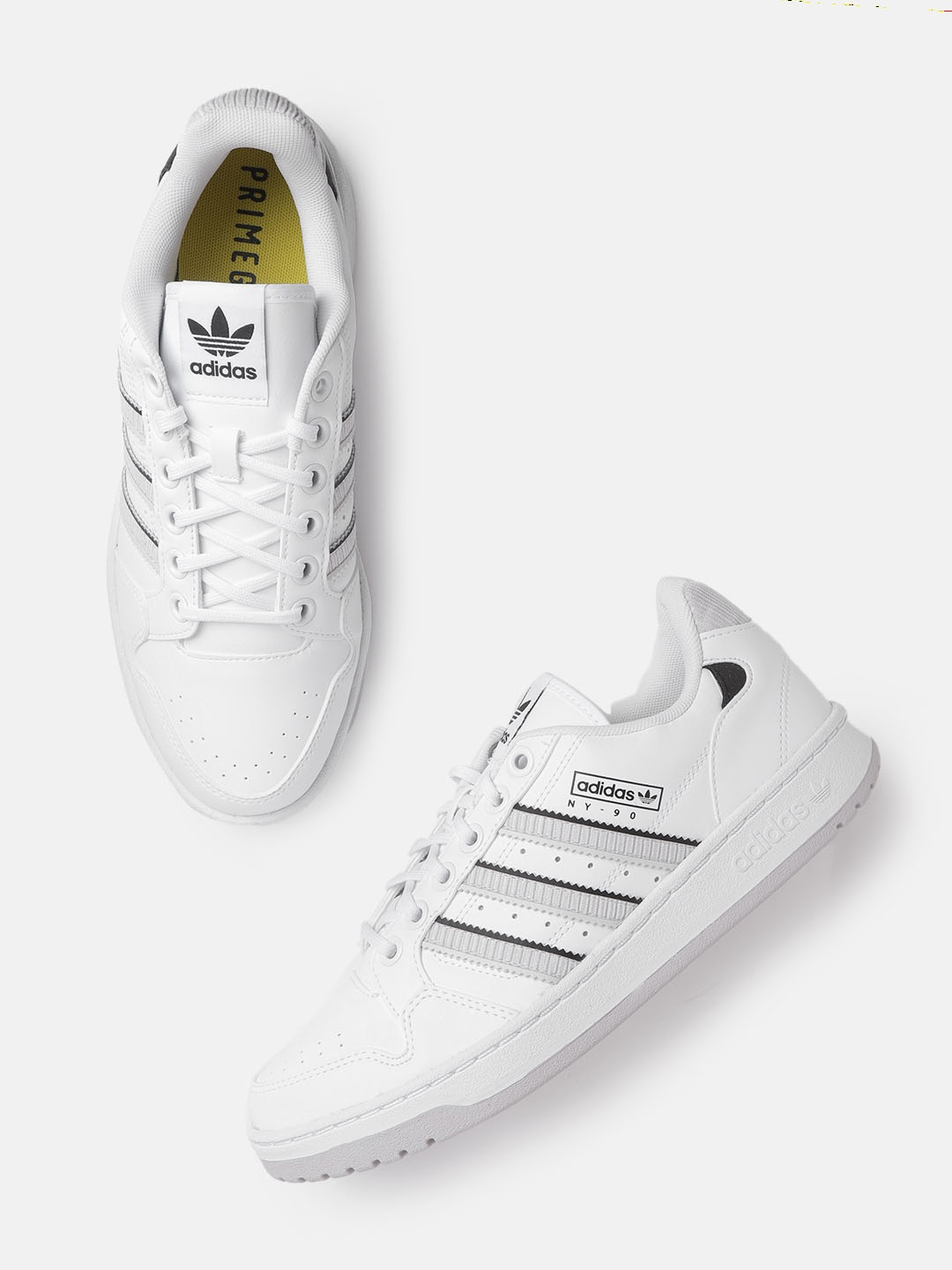 

ADIDAS Originals Men White & Grey NY 90 Stripes Sustainable Sneakers