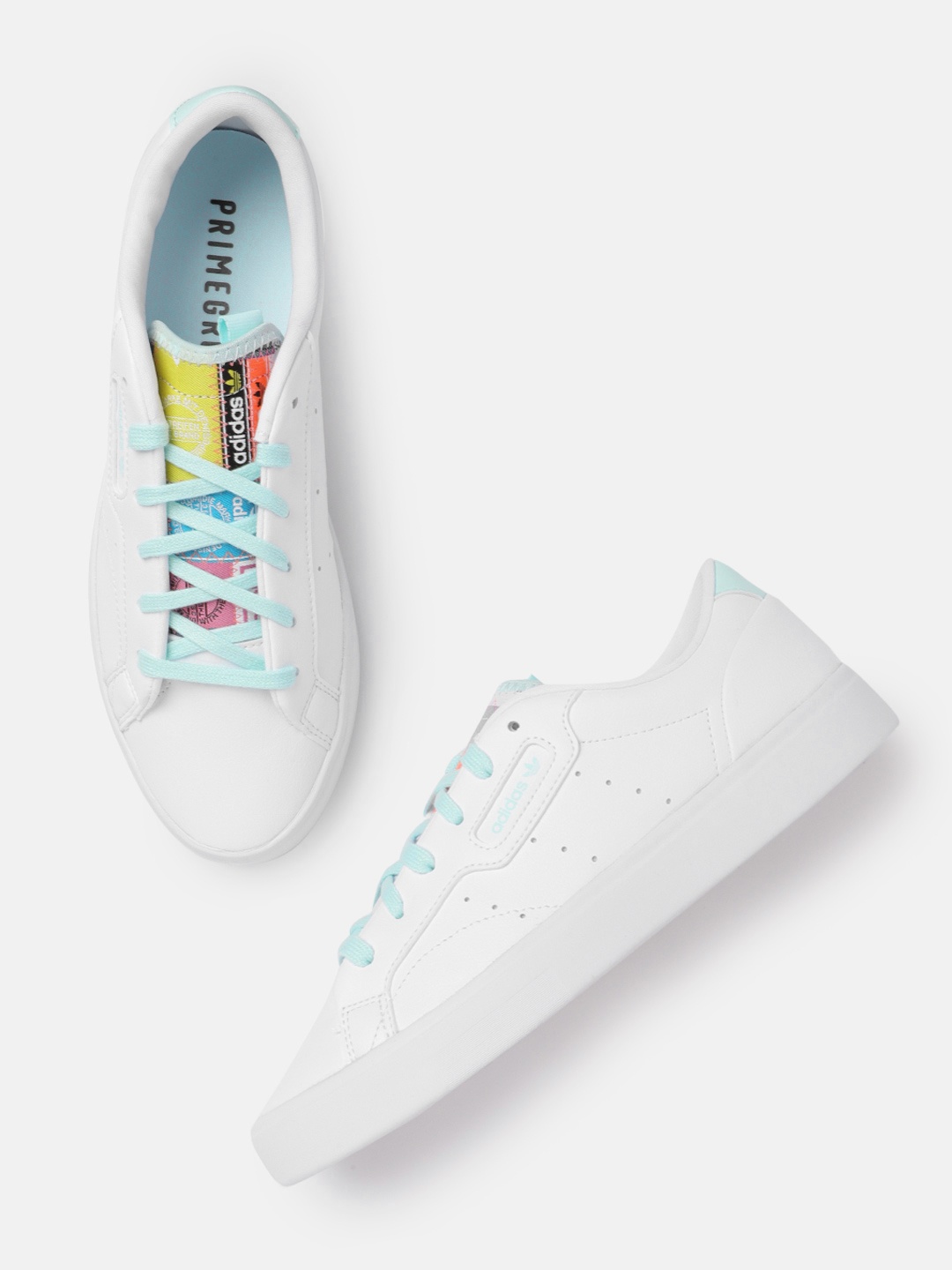 

ADIDAS Originals Women White Perforated Adidas Sleek Sustainable Sneakers