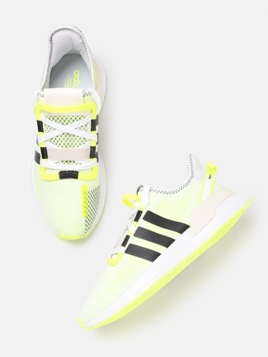 

ADIDAS Originals Men Lime Green & Black Woven Design U_Path Run Sneakers