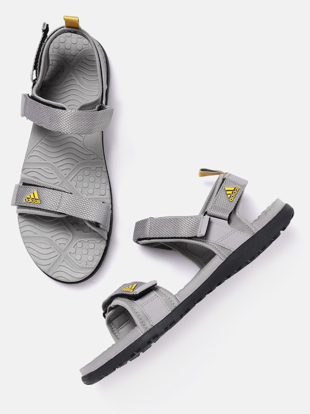 

ADIDAS Men Grey Woven Design Adipu 2019 Sports Sandals