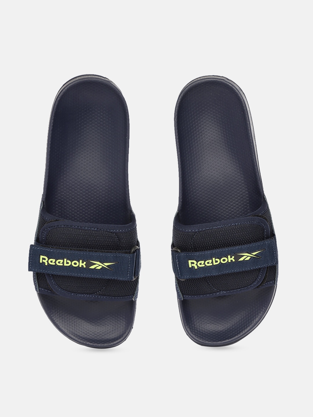 

Reebok Men Navy Blue Woven Design Adapt Sliders