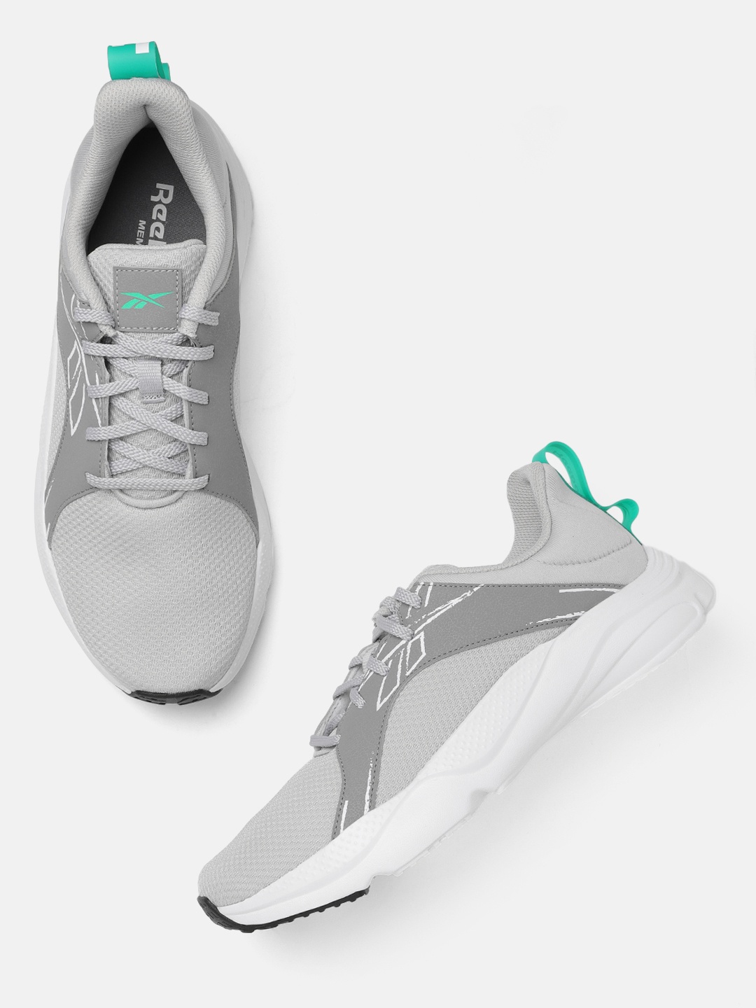 

Reebok Men Grey & White Billington Mesh Design Running Shoes