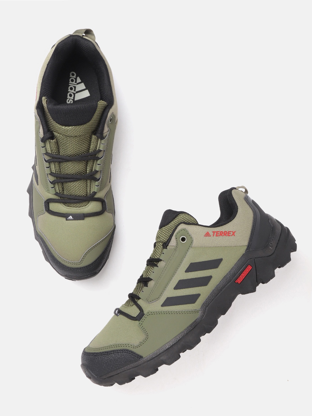 

ADIDAS Men Olive Green & Black CACH IND Solid Trekking Shoes