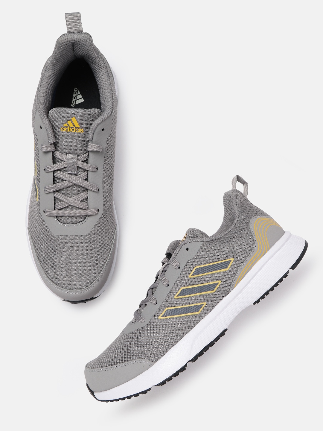 

Adidas Men Grey Woven Design Runmagica Running Shoes