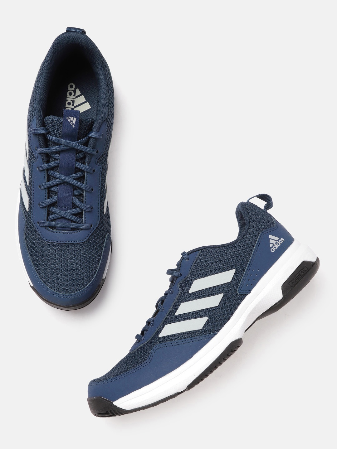 

ADIDAS Men Navy Blue & Grey Tennis 21 V2 Woven Design Shoes