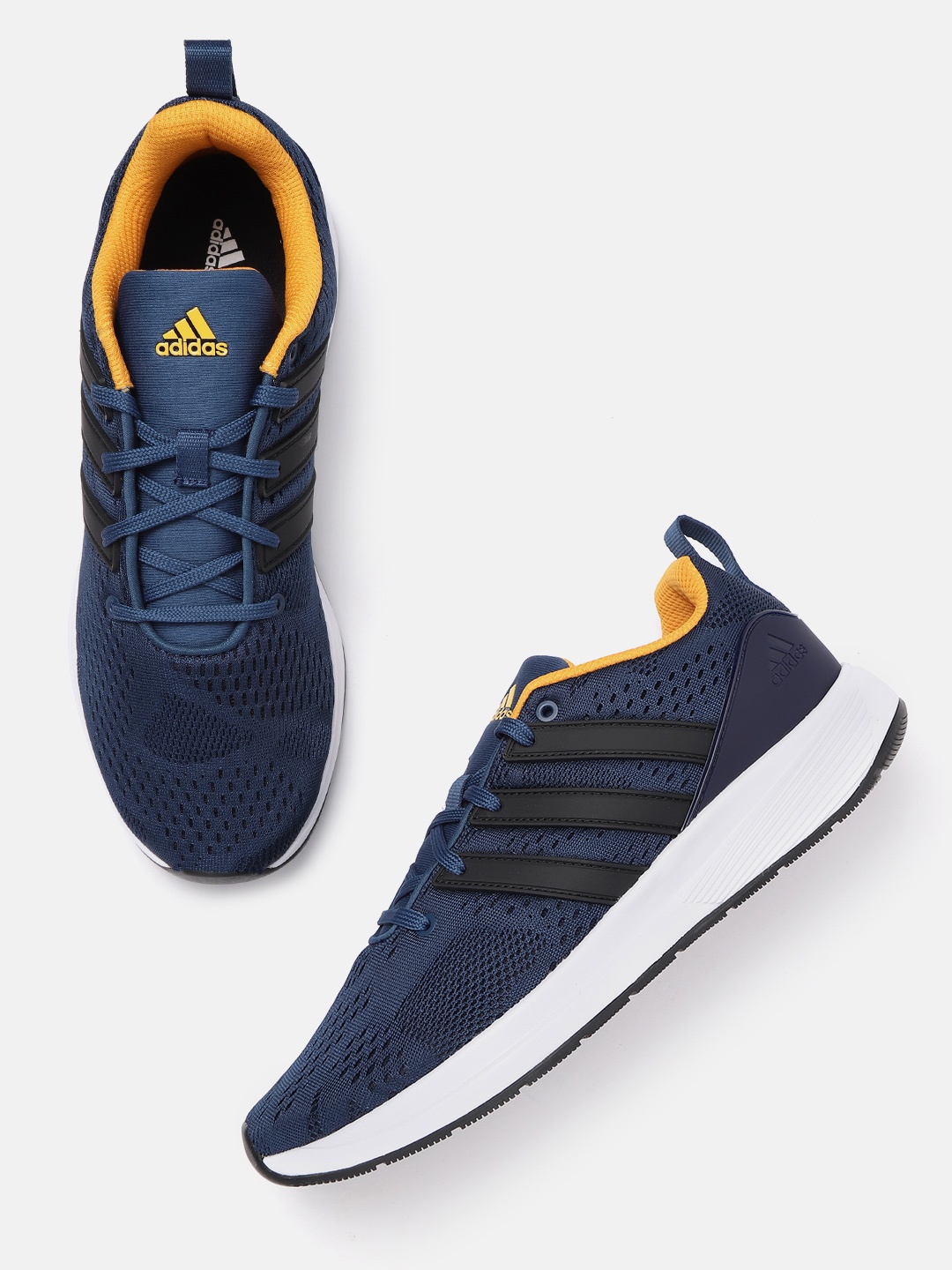 

ADIDAS Men Navy Woven Design Adiwo Running Shoes, Navy blue