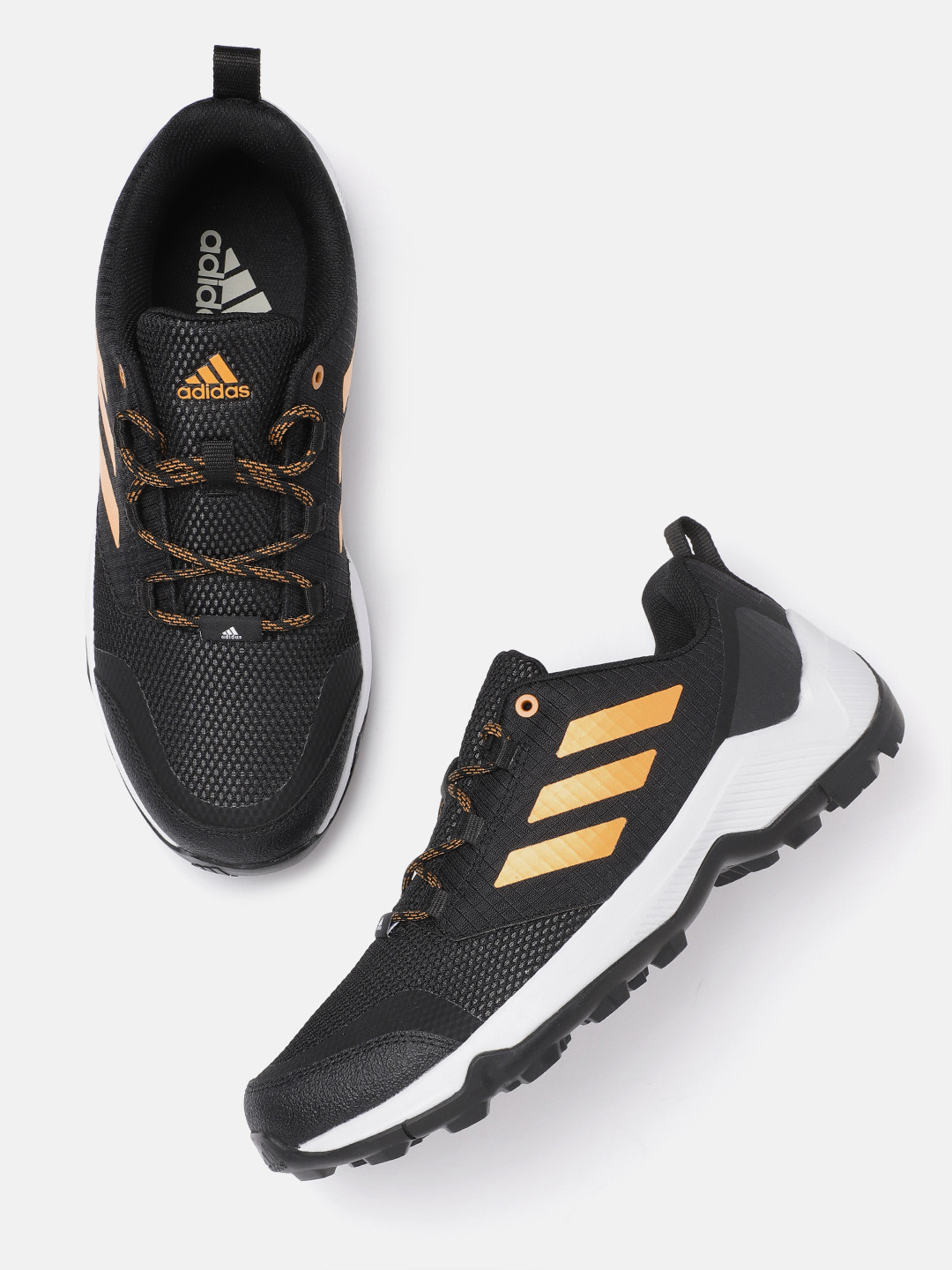 

ADIDAS Men Black & Yellow Zan Trail Woven Design Hiking Shoes