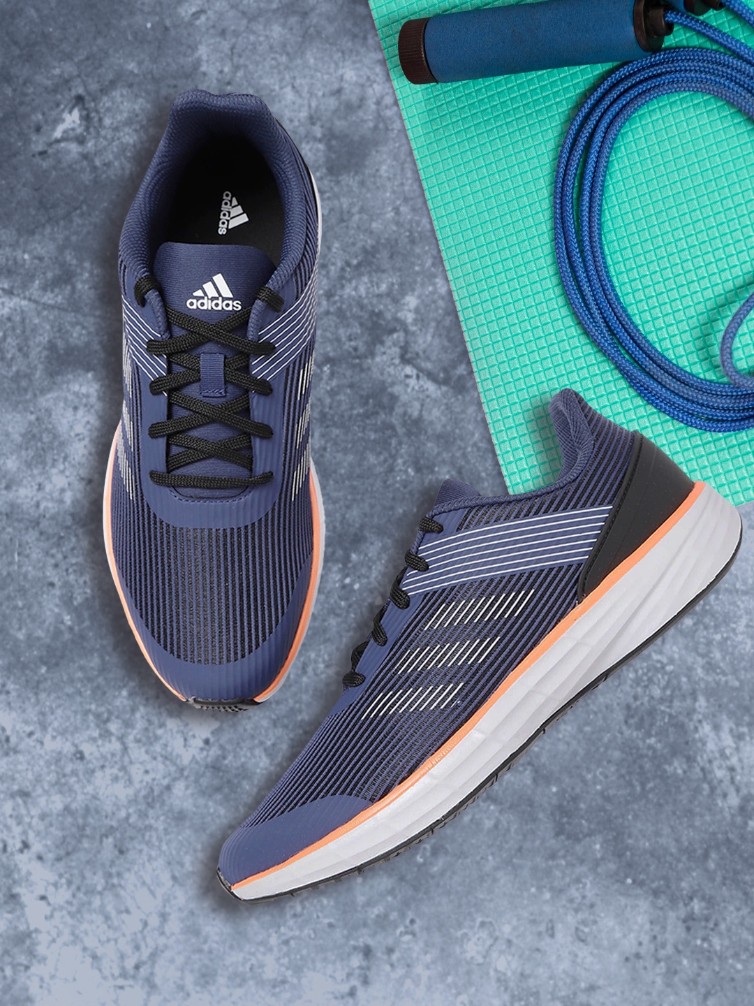 

ADIDAS Men Navy Blue Woven Design Orion Running Shoes