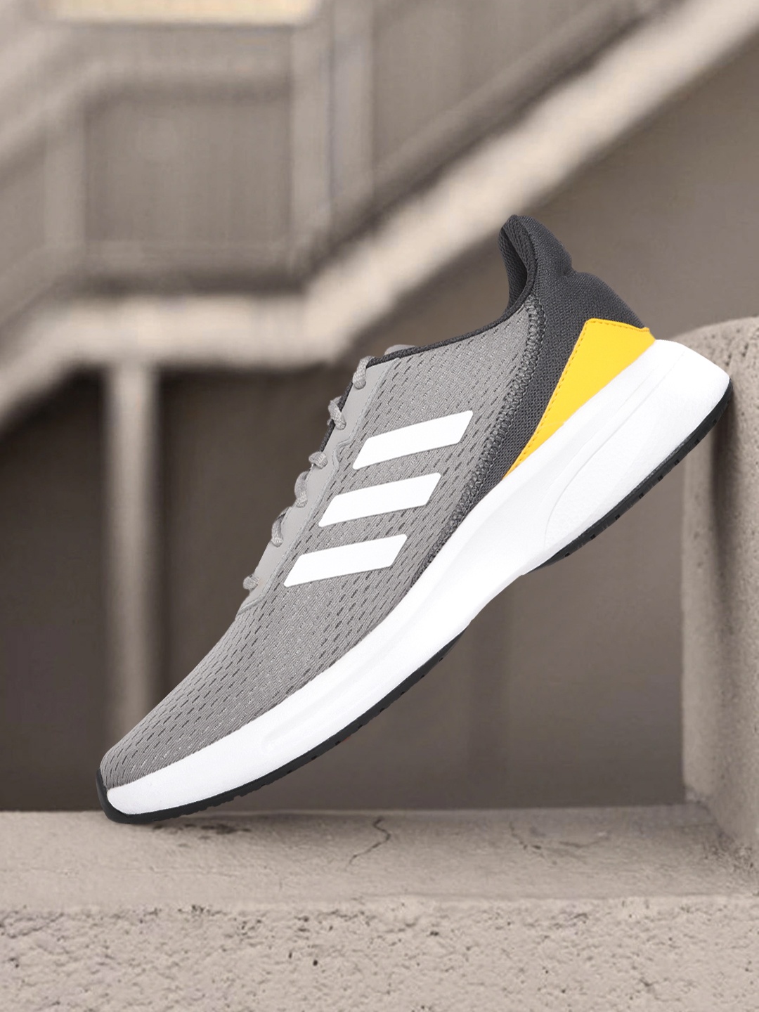 

ADIDAS Men Runesy Woven Design Running Shoes, Grey