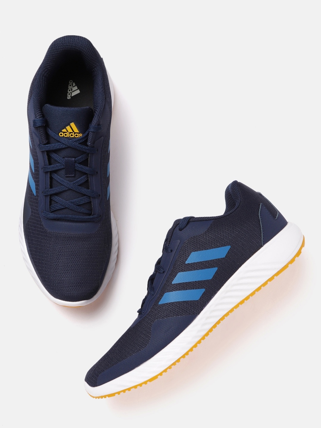 

ADIDAS Men Navy Blue Woven Design Novarun Running Shoes